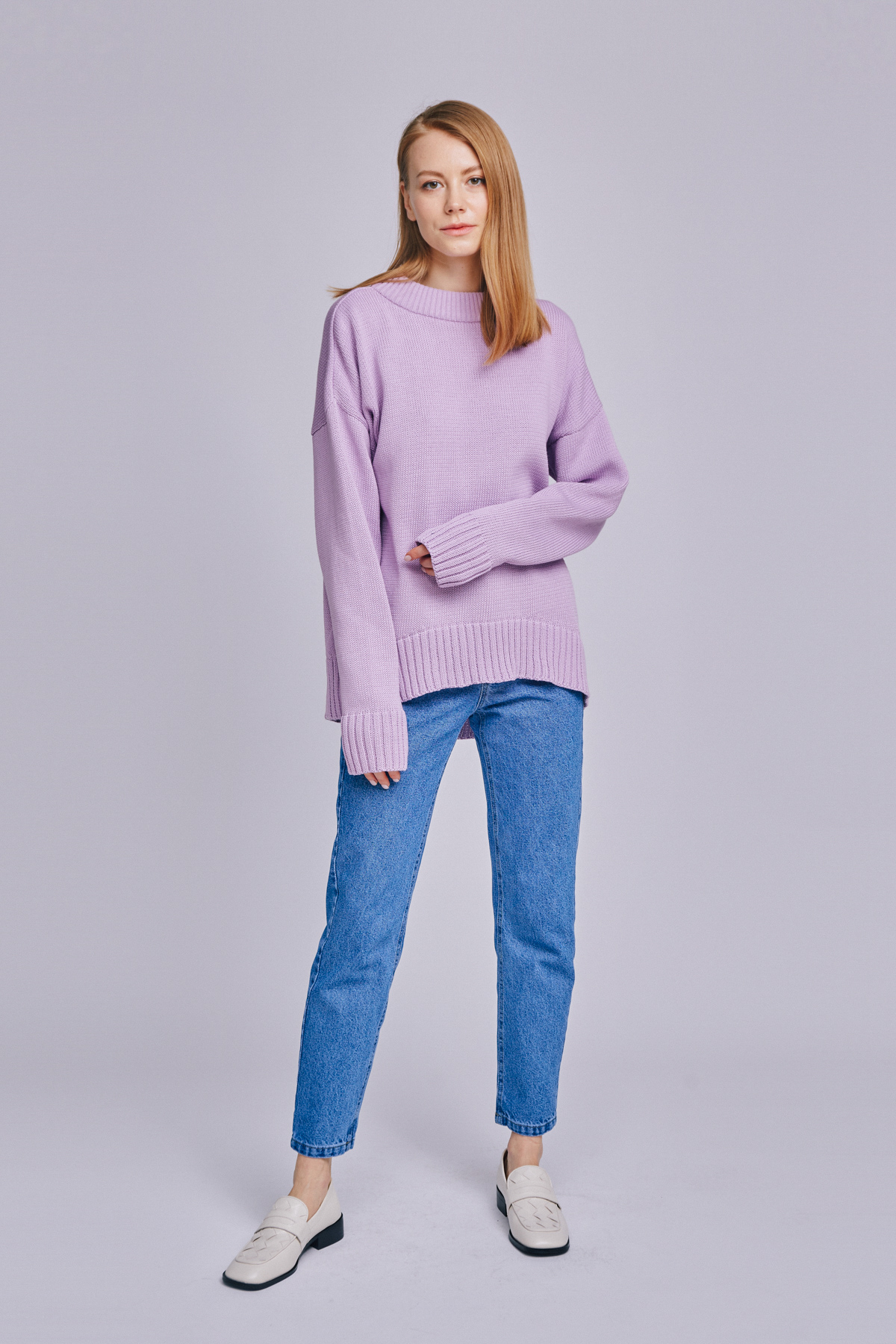 Purple knitted cotton sweater, photo 2
