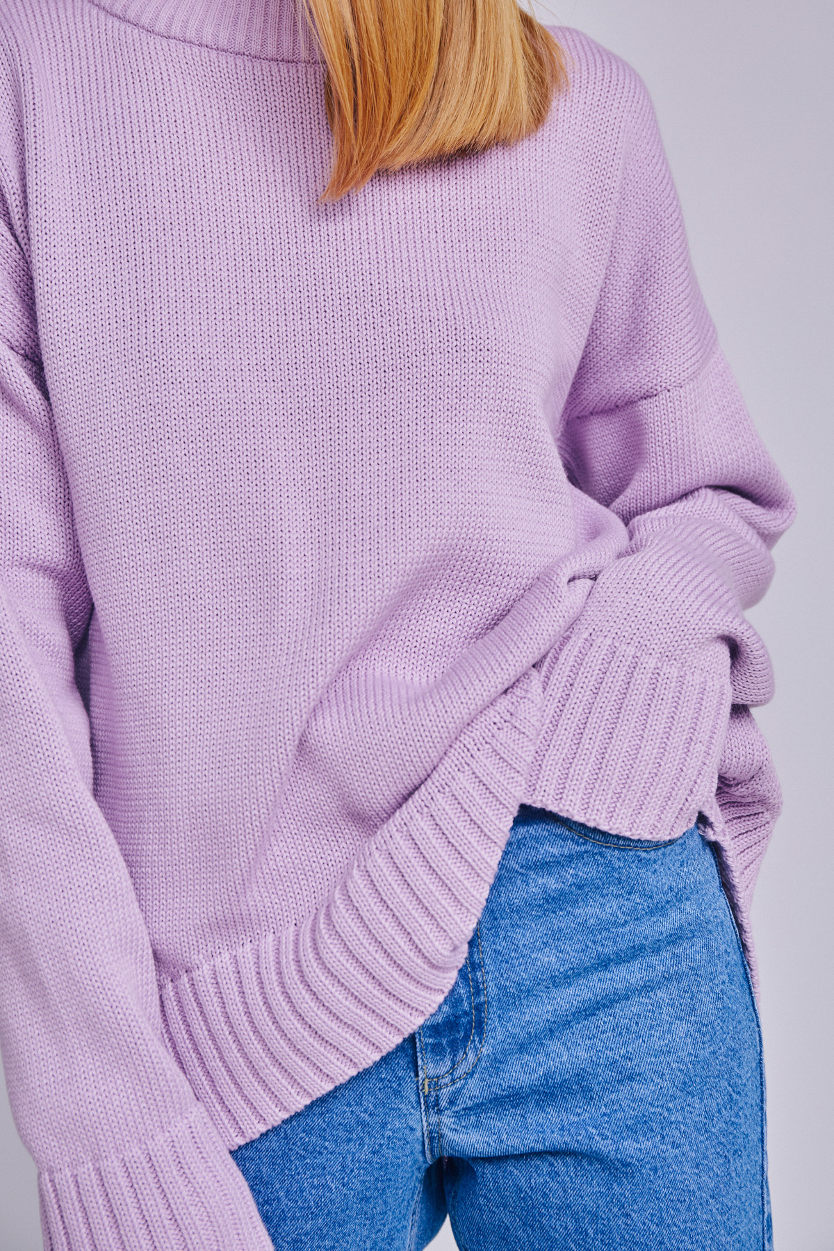 Purple knitted cotton sweater, photo 3