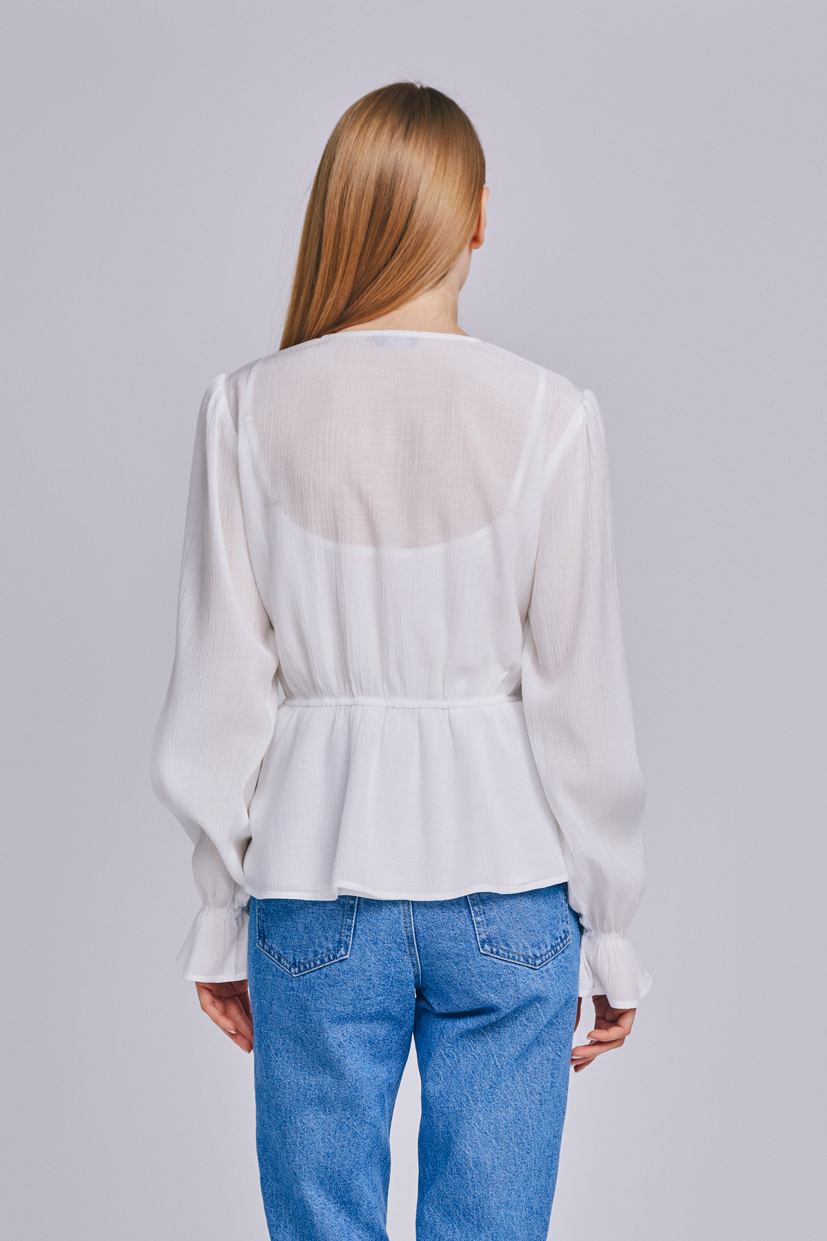 White chiffon blouse with a lining T-shirt , photo 6
