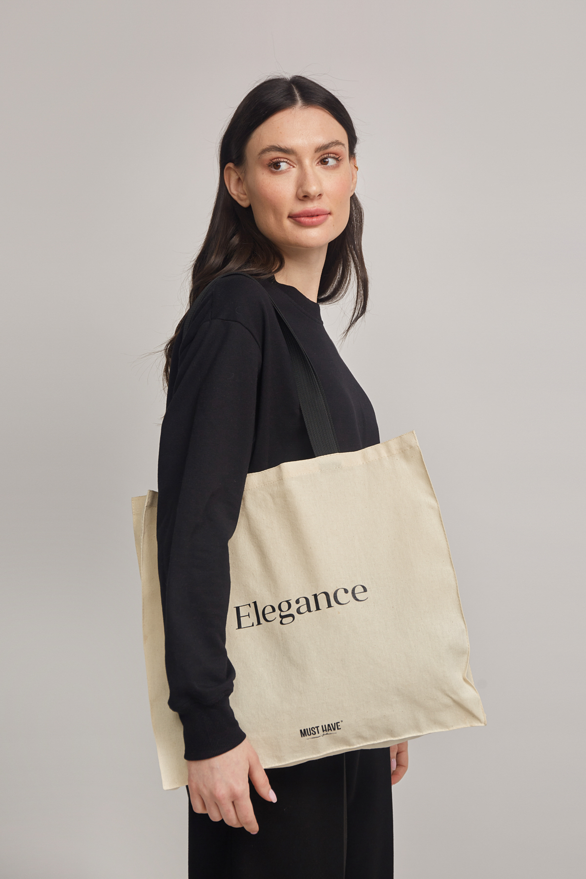 Large eco-bag with the inscription "Elegance", photo 1