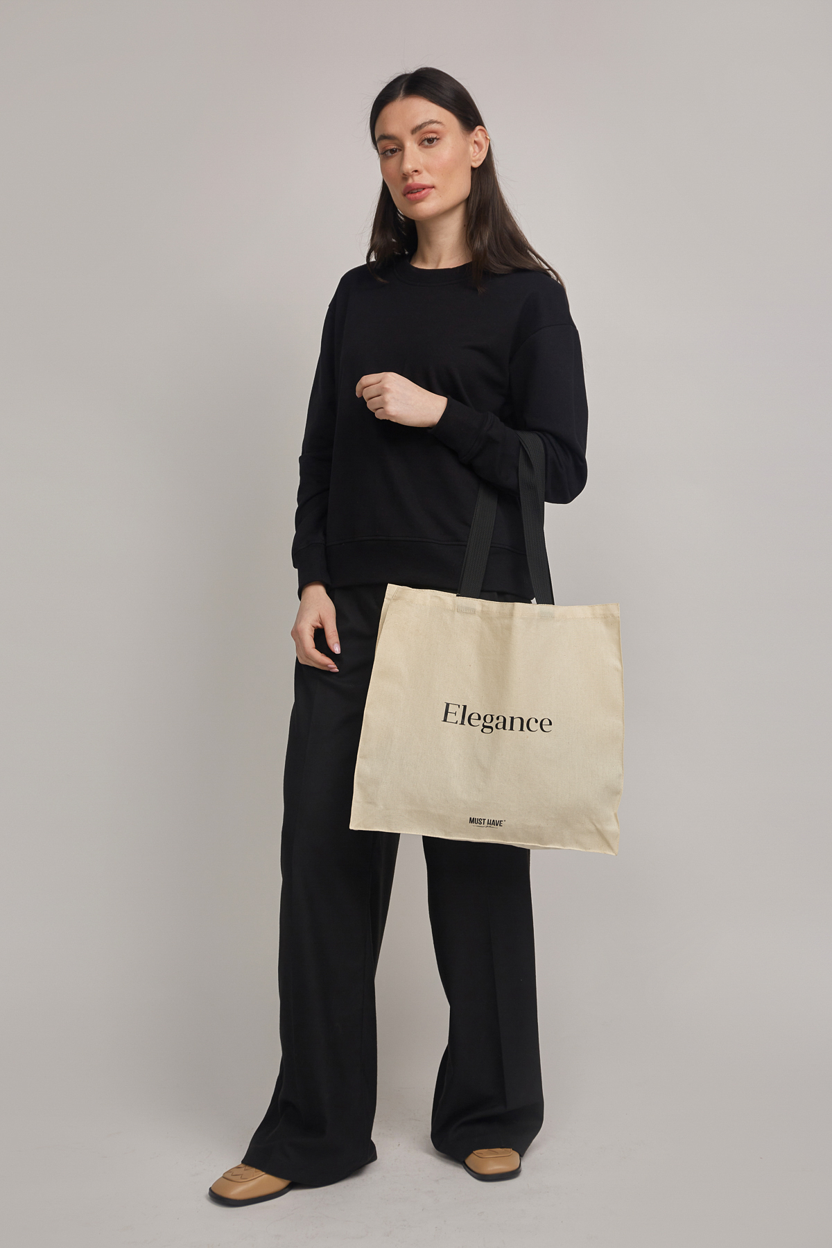 Large eco-bag with the inscription "Elegance", photo 2