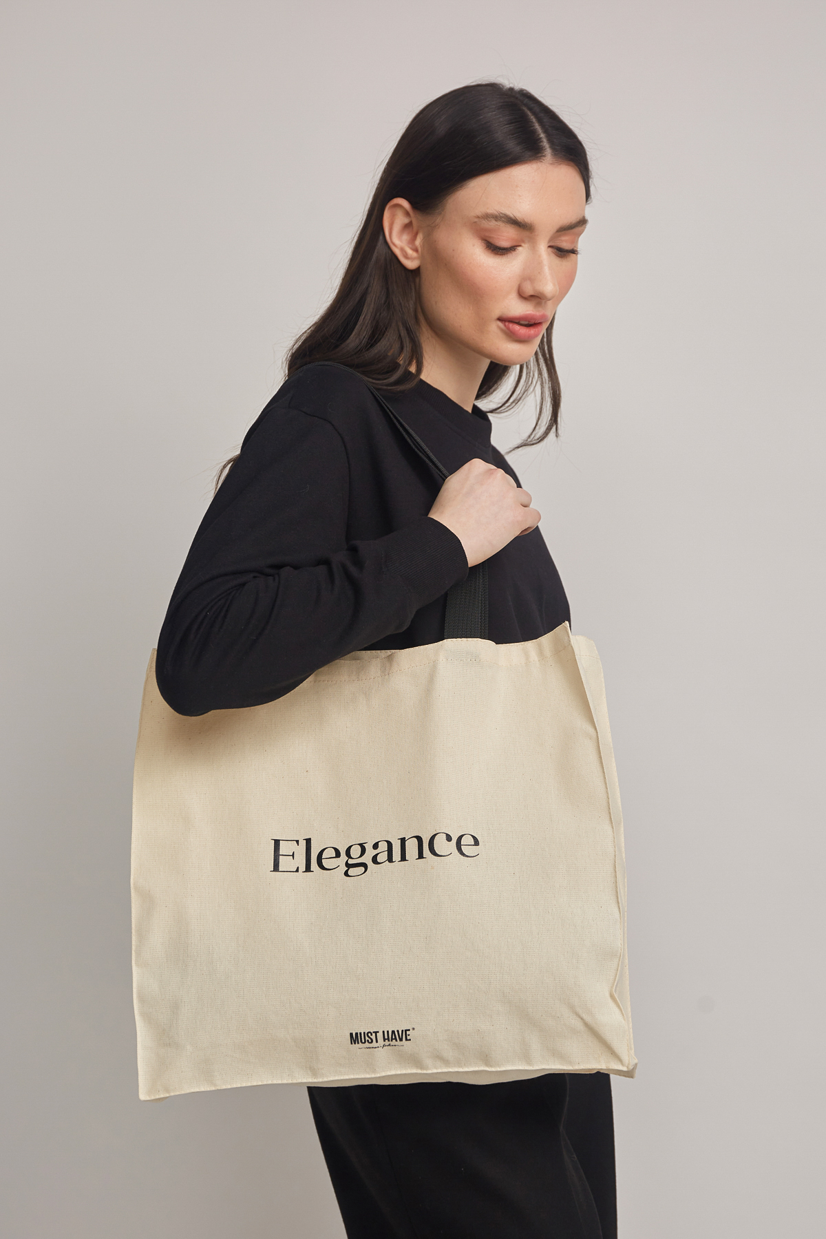 Large eco-bag with the inscription "Elegance", photo 3
