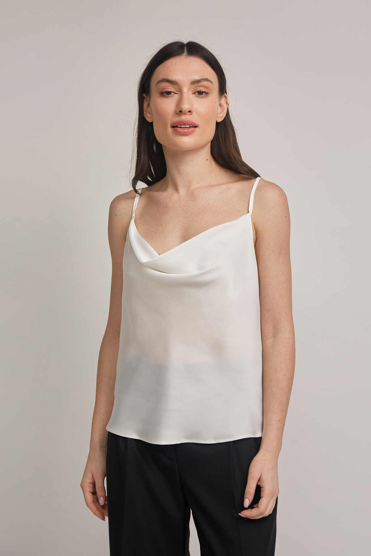 White satin loose fit top , photo 1