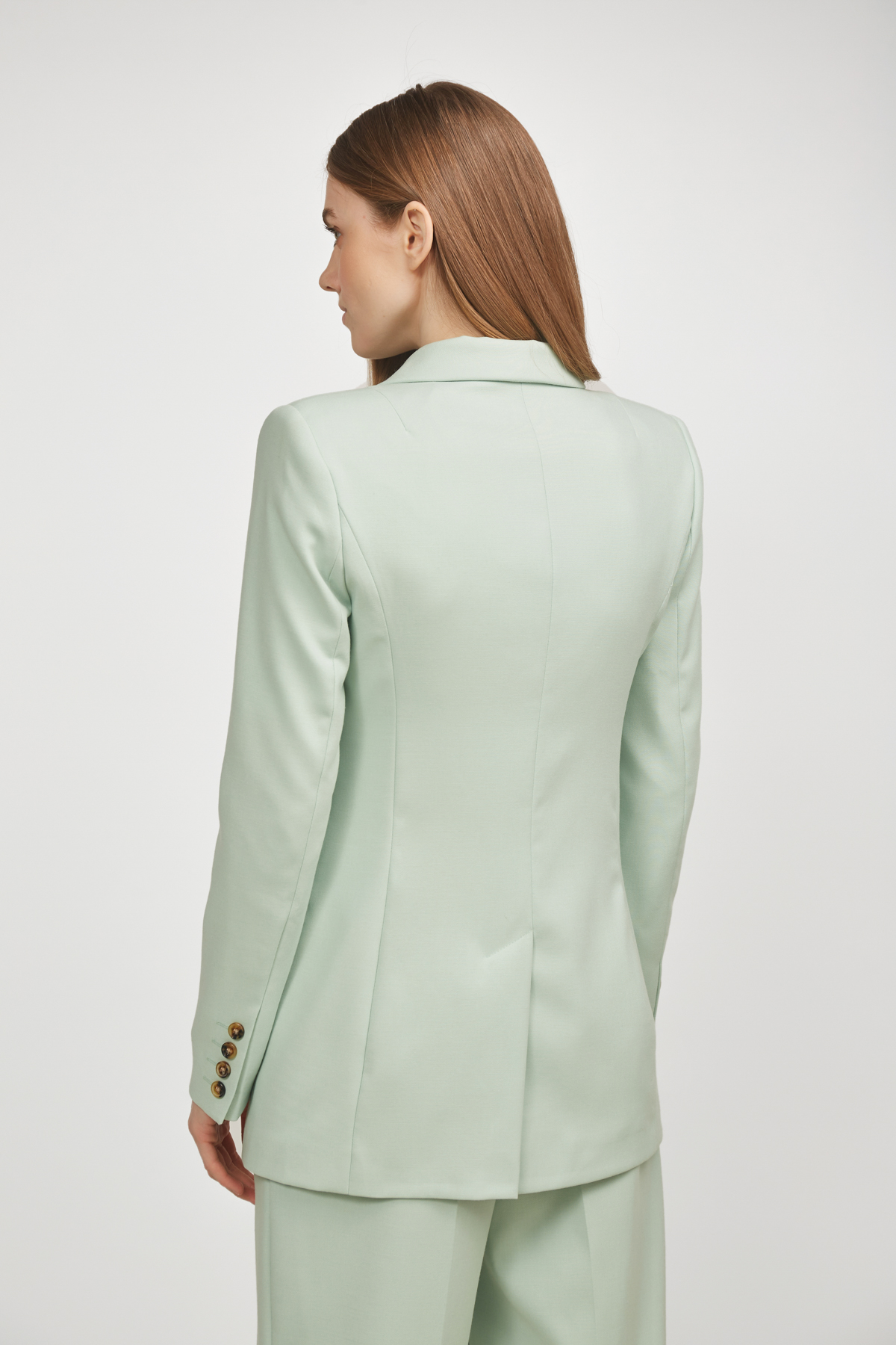Mint double-breasted jacket with horn buttons, photo 3