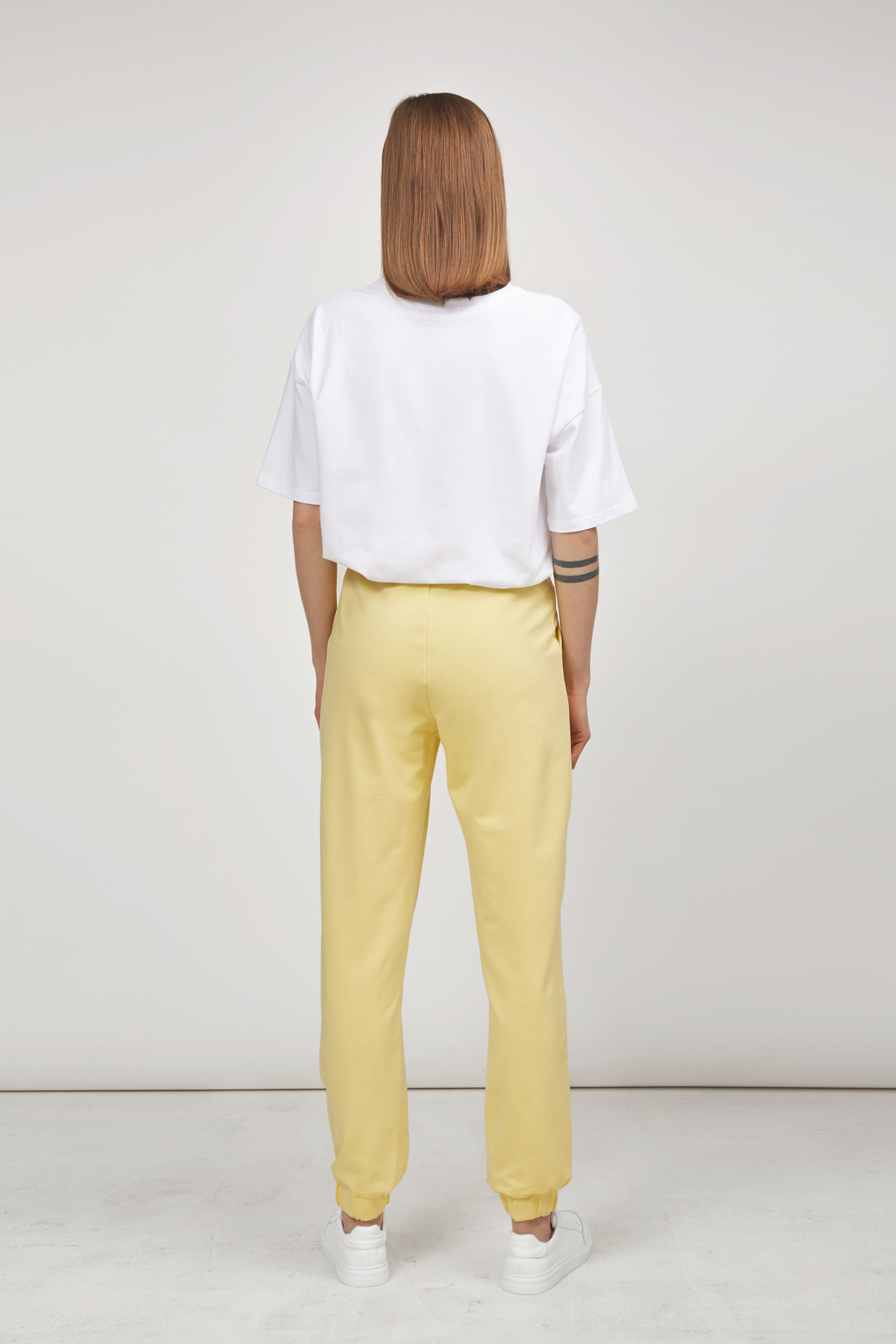 Трикотажные брюки-джоггеры лимонного цвета , фото 3