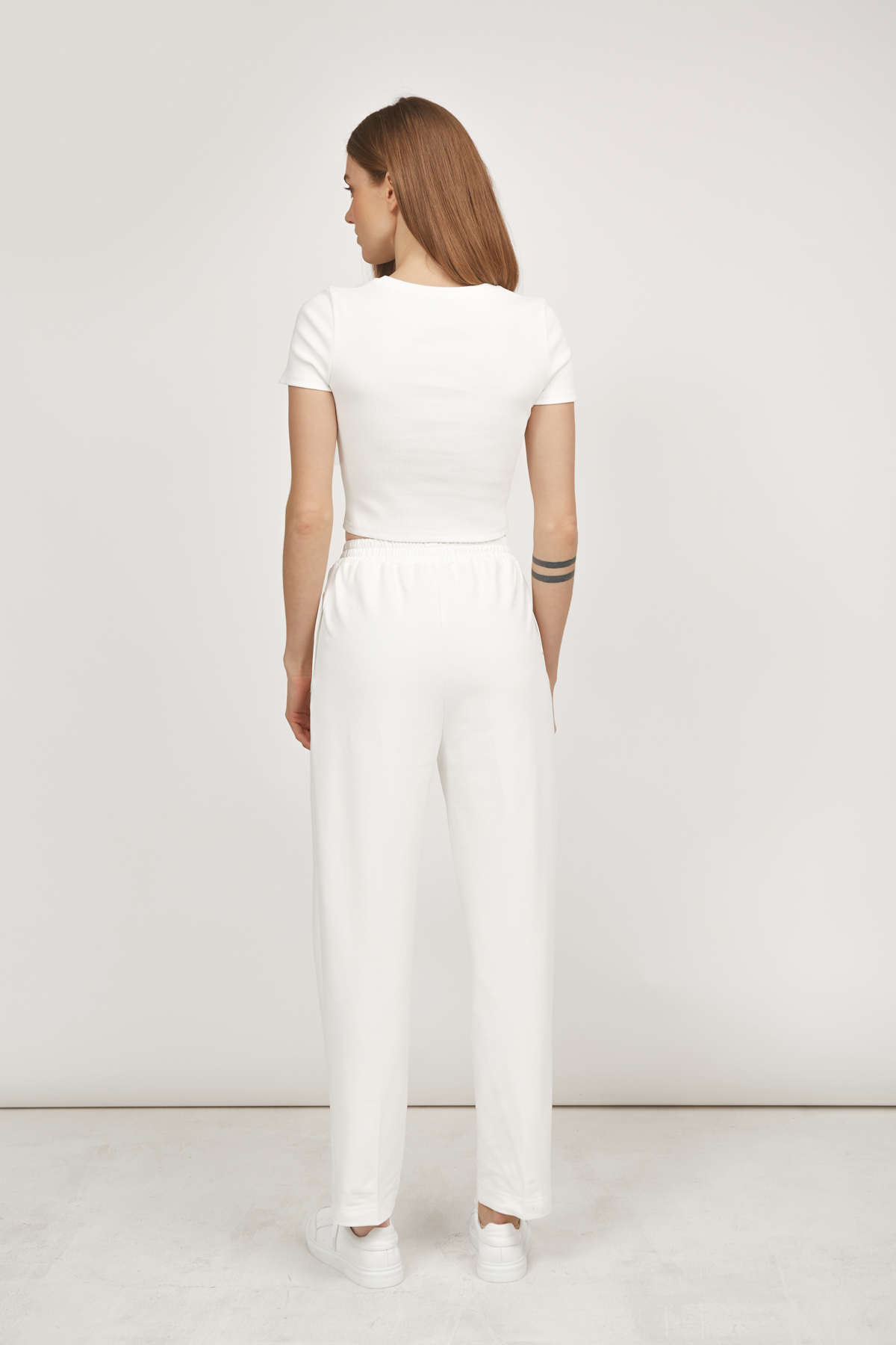 Milky white jersey trousers, photo 3