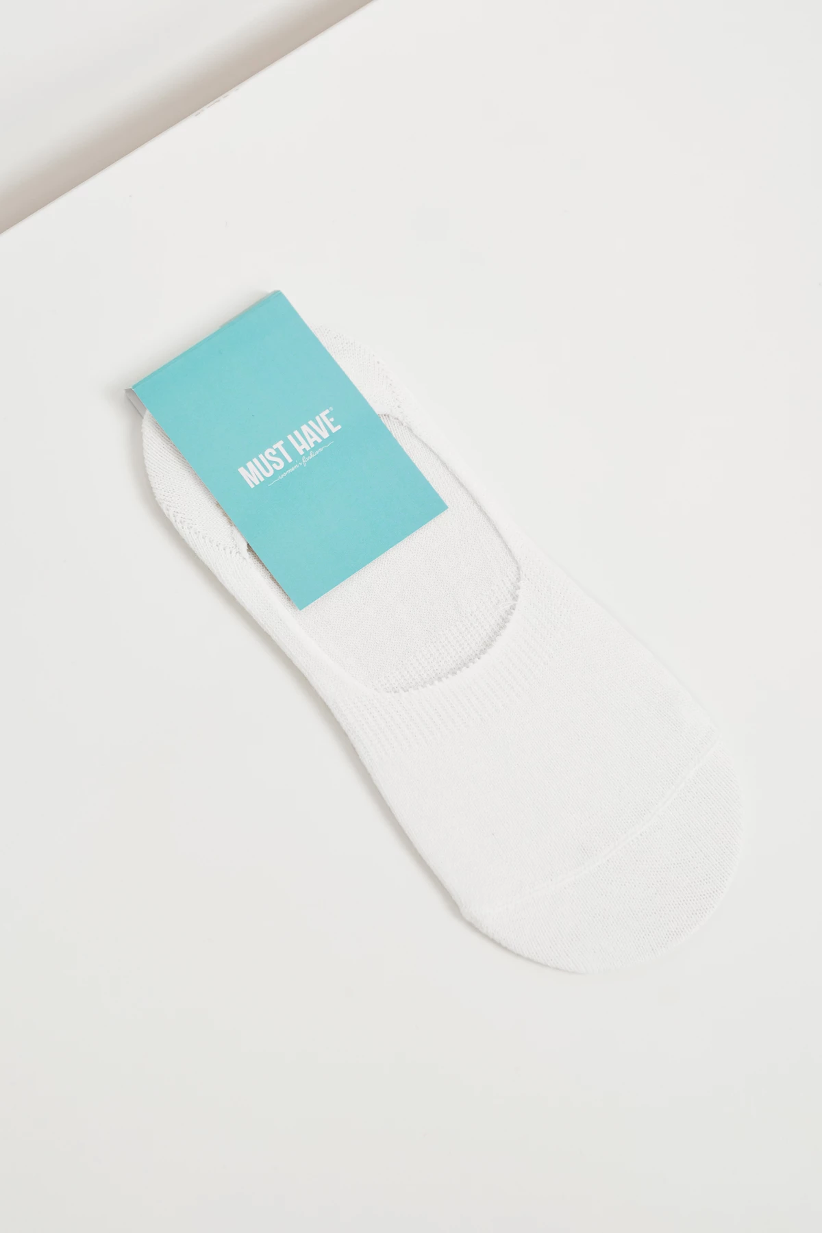 Белые носки-следы с резинкой на пятке, фото 1