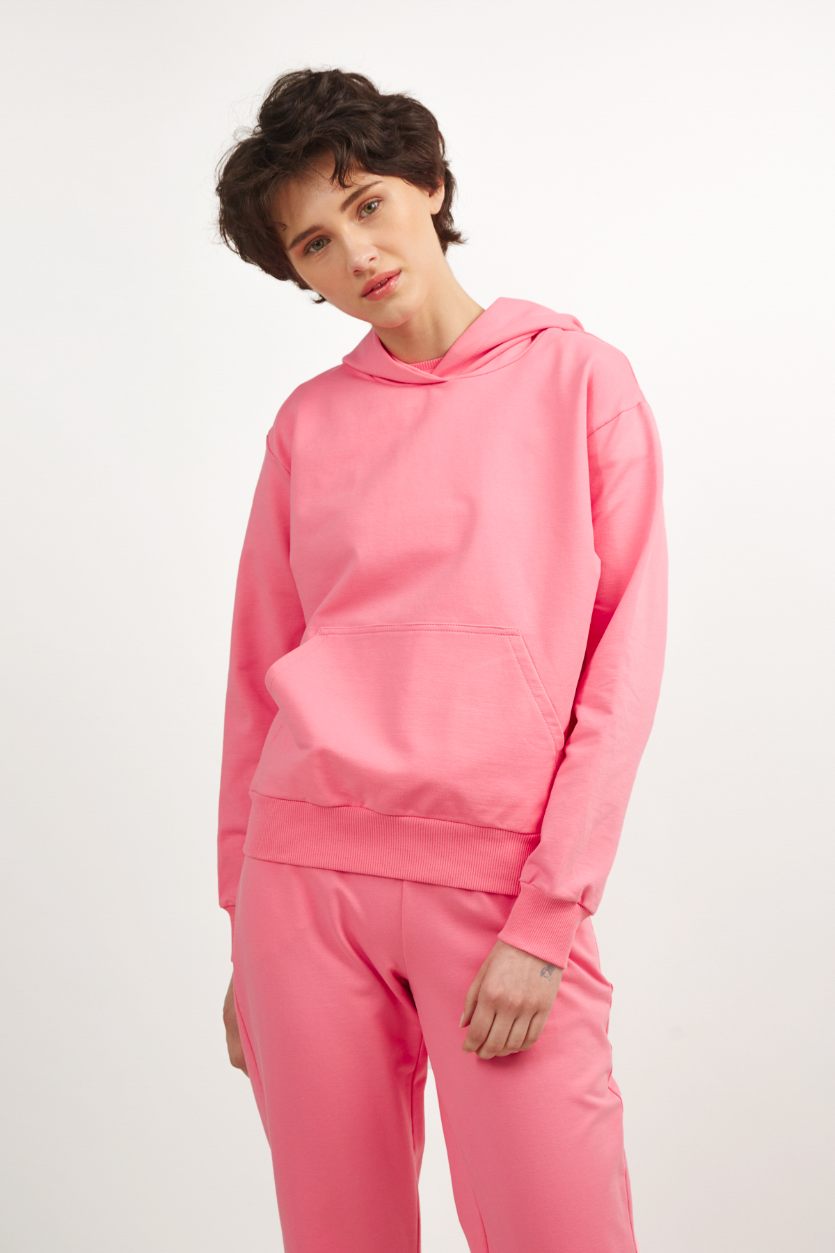 Pink shortened hoodie, photo 1