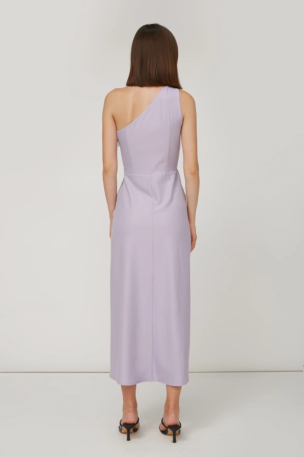 One shoulder lilac midi dress, photo 5