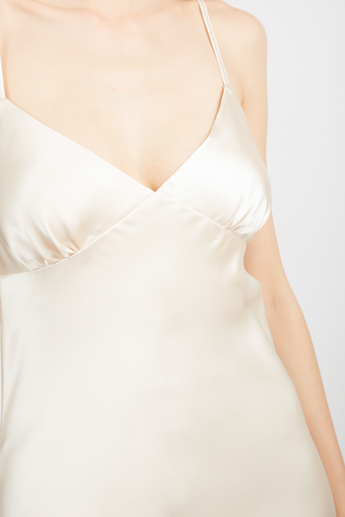 Платье-комбинация из плотного сатина кремового цвета , фото 3