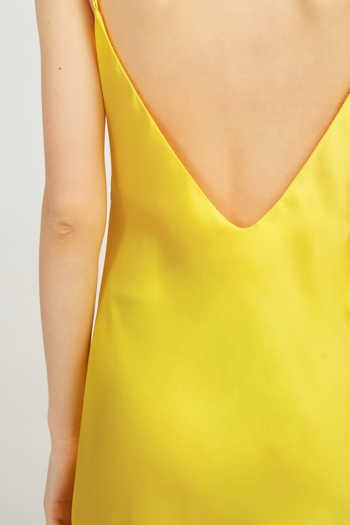 Сукня-комбінація лимонного кольору з відкритою спиною, фото 3