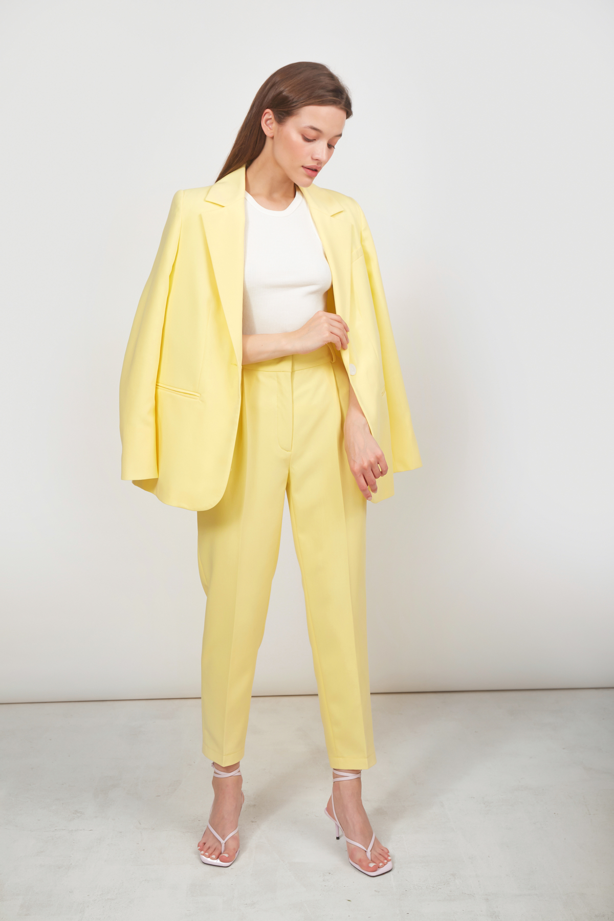 Укороченные штаны лимонного цвета, фото 1
