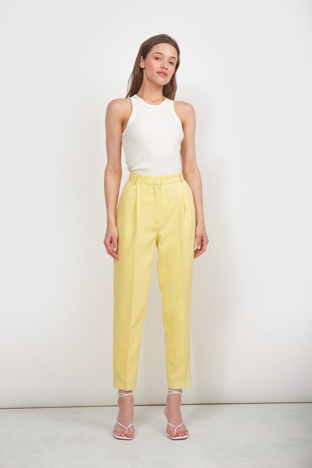 Укороченные штаны лимонного цвета, фото 2