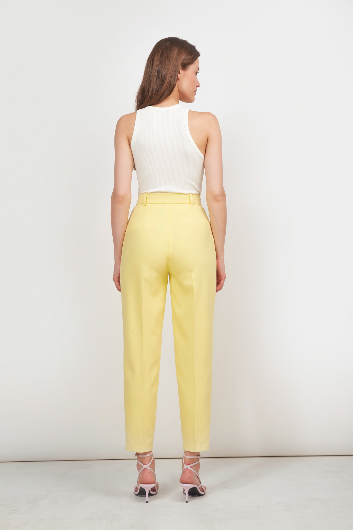 Укороченные штаны лимонного цвета, фото 3