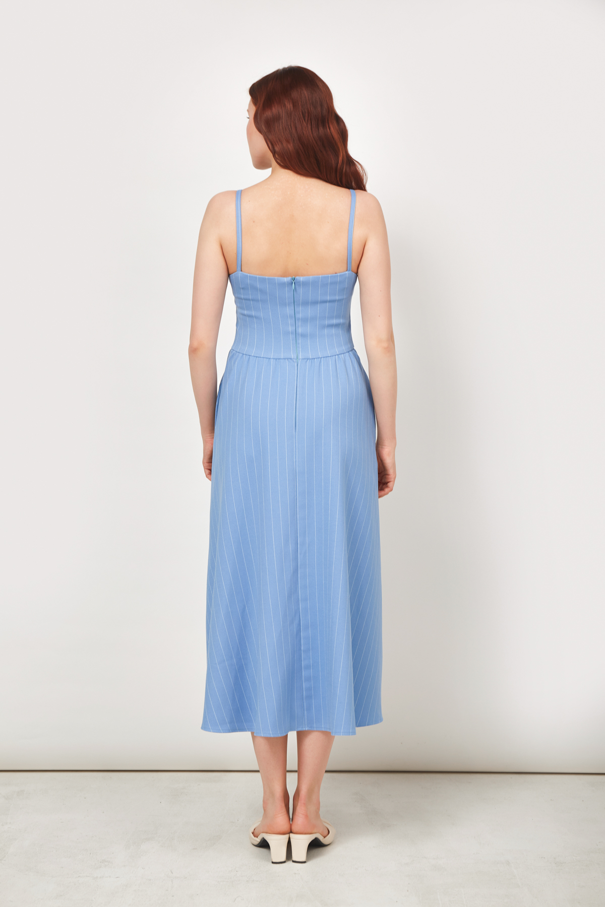 Midi dress blue with white stripes, photo 5