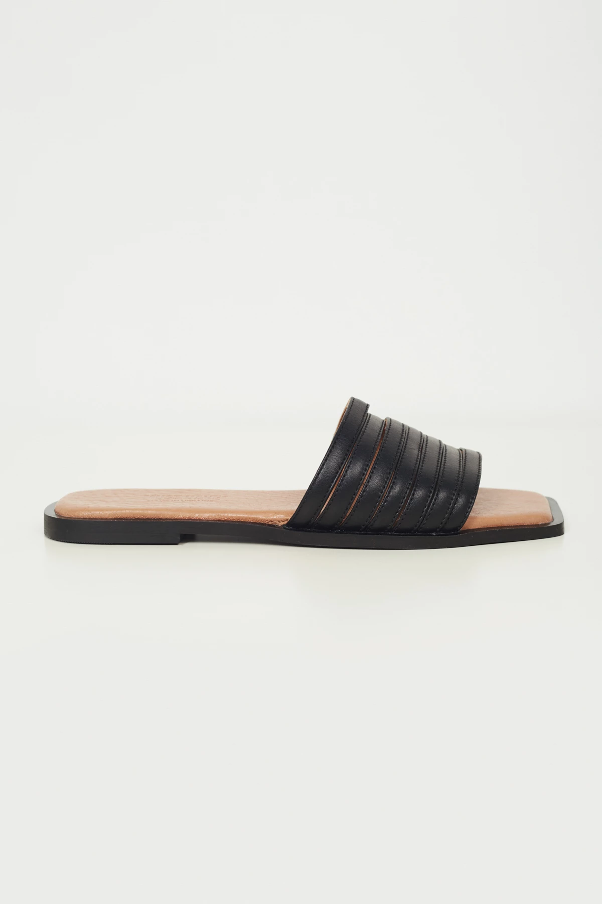 Low-cut leather mules in black, photo 4