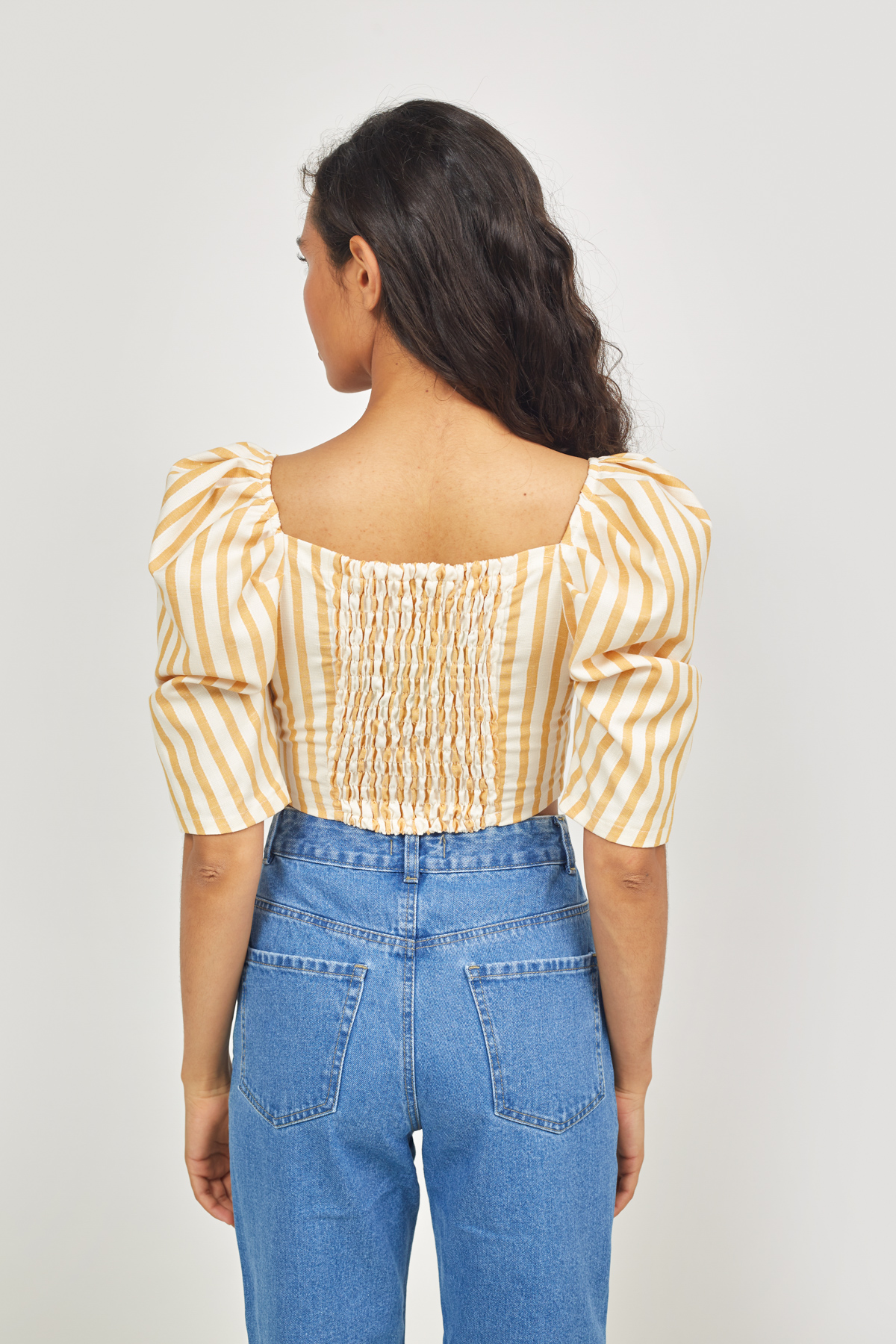 Crop top in yellow stripes, photo 4