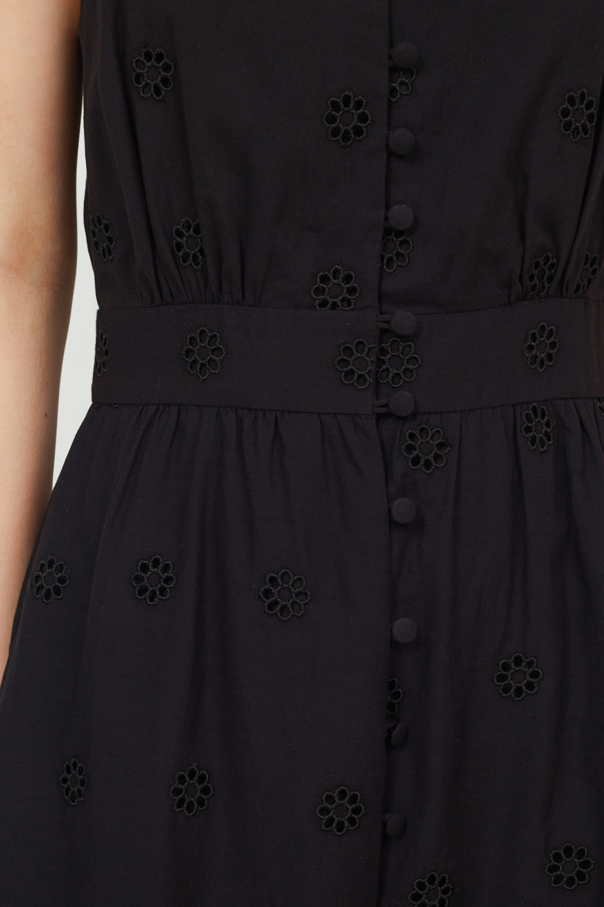 Black cotton midi sundress, photo 4