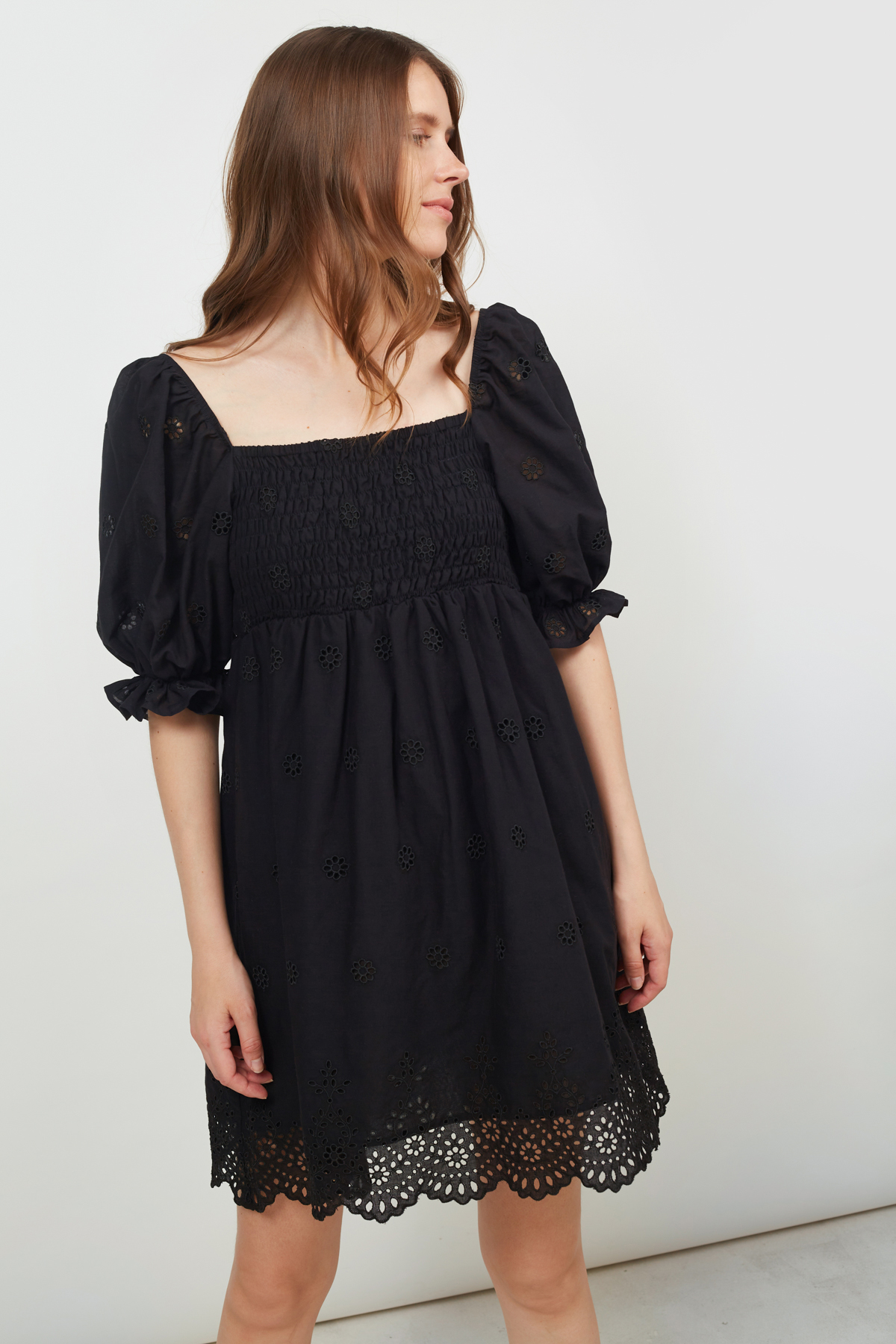 Black cotton short dress, photo 2