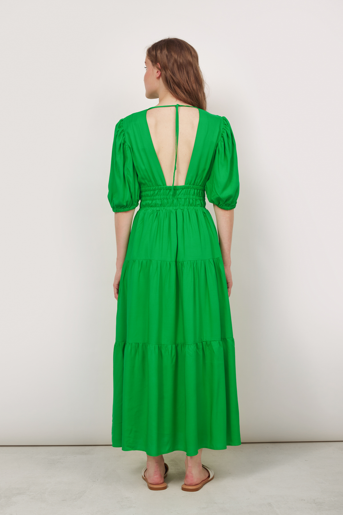 Green viscose midi dress, photo 6