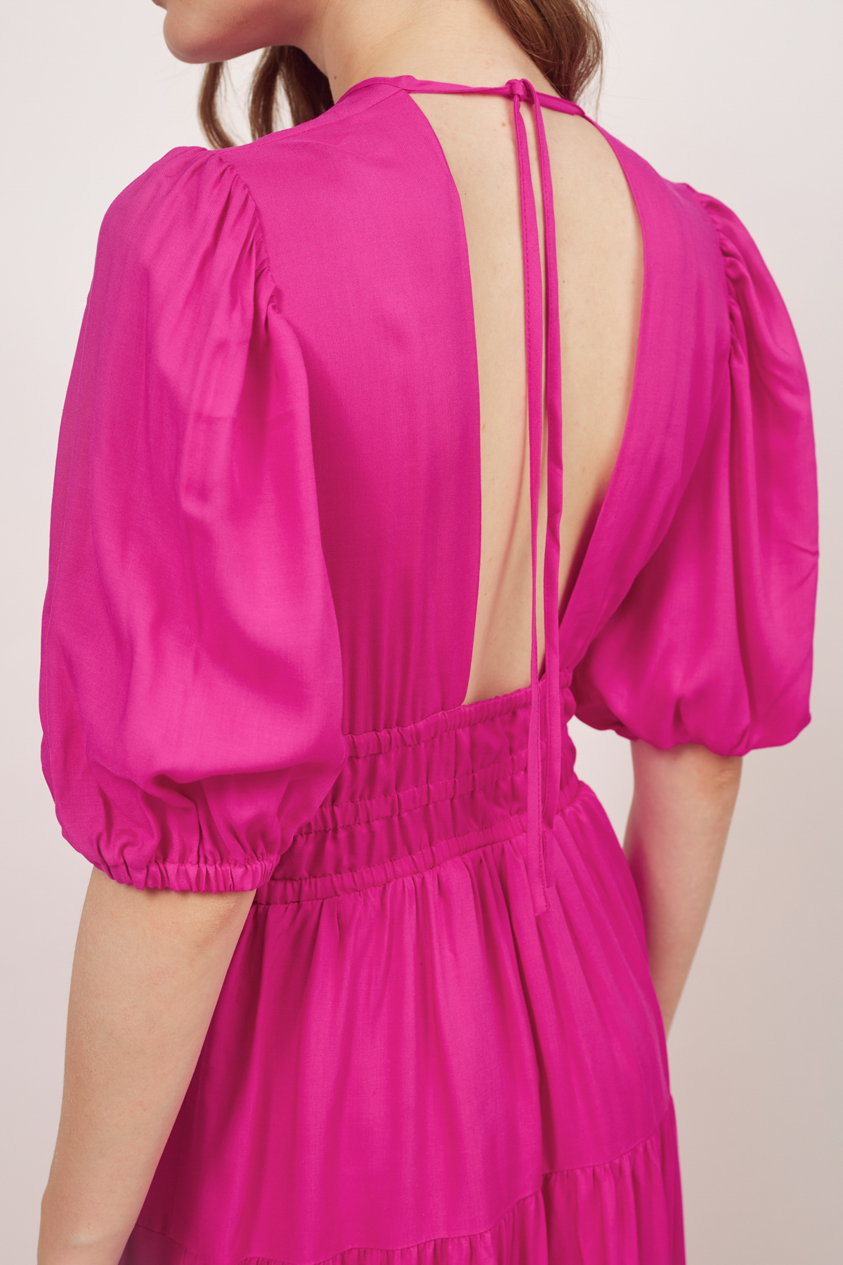 Сукня міді з віскози кольору фуксії, фото 4
