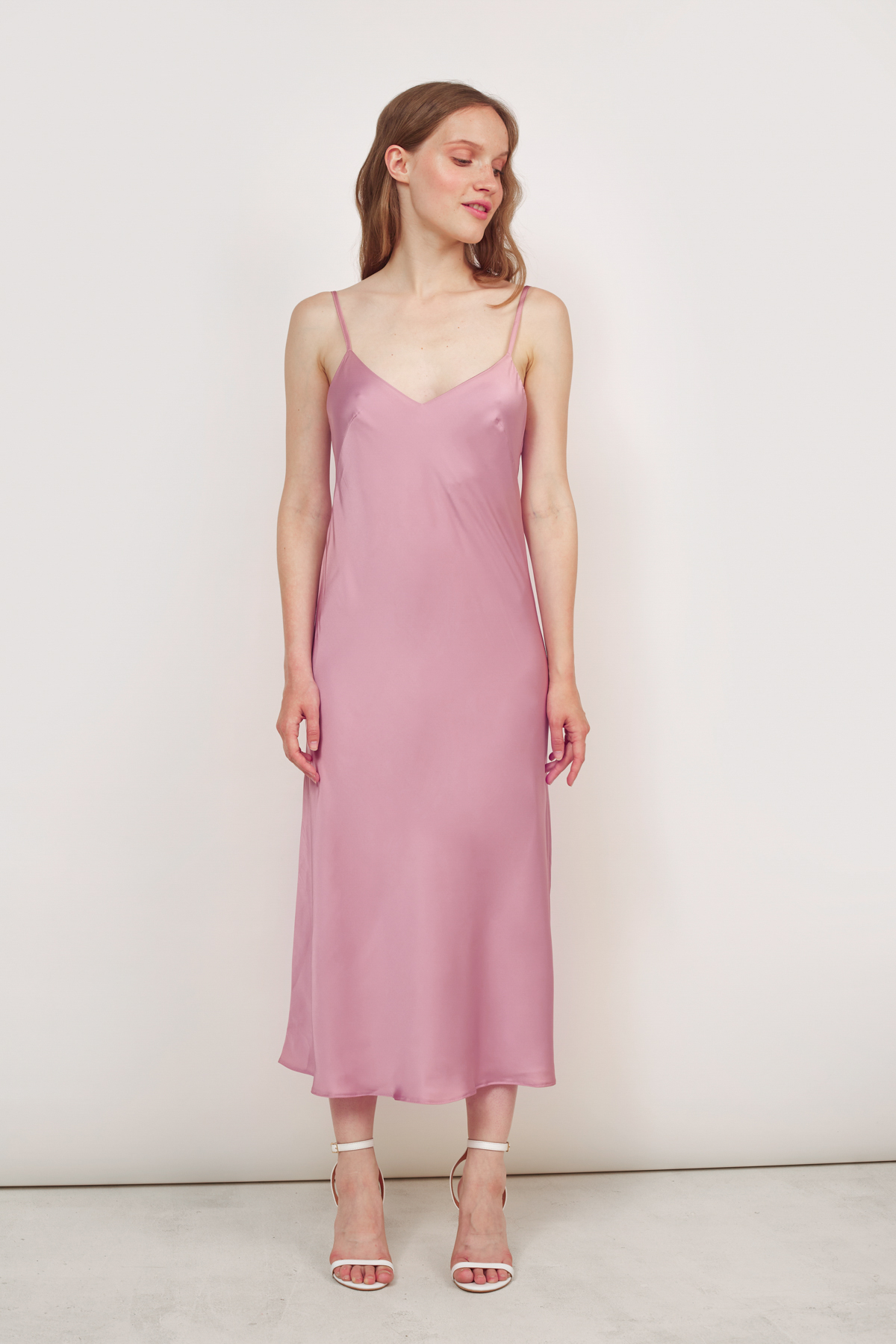 Pink midi slip dress, photo 1