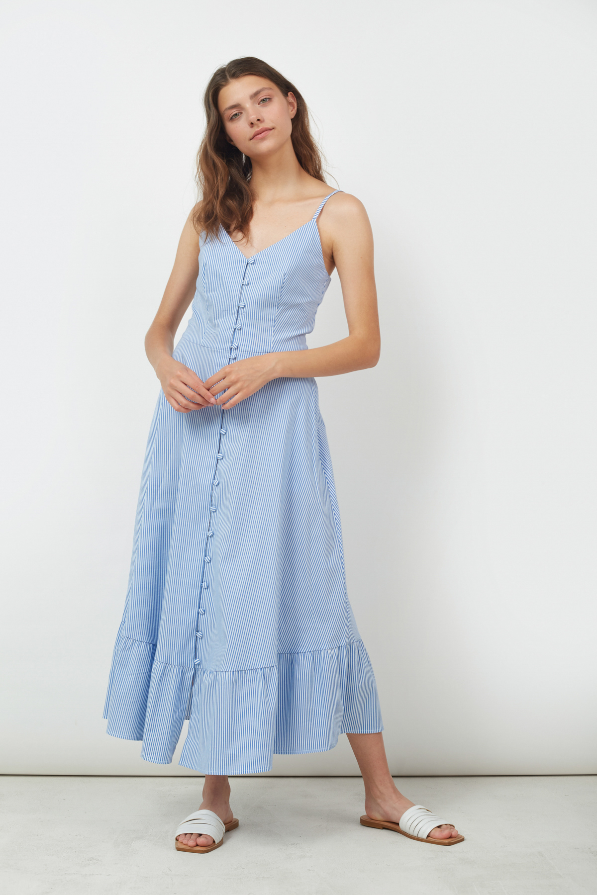 Sundress with cotton in a blue stripe, photo 2