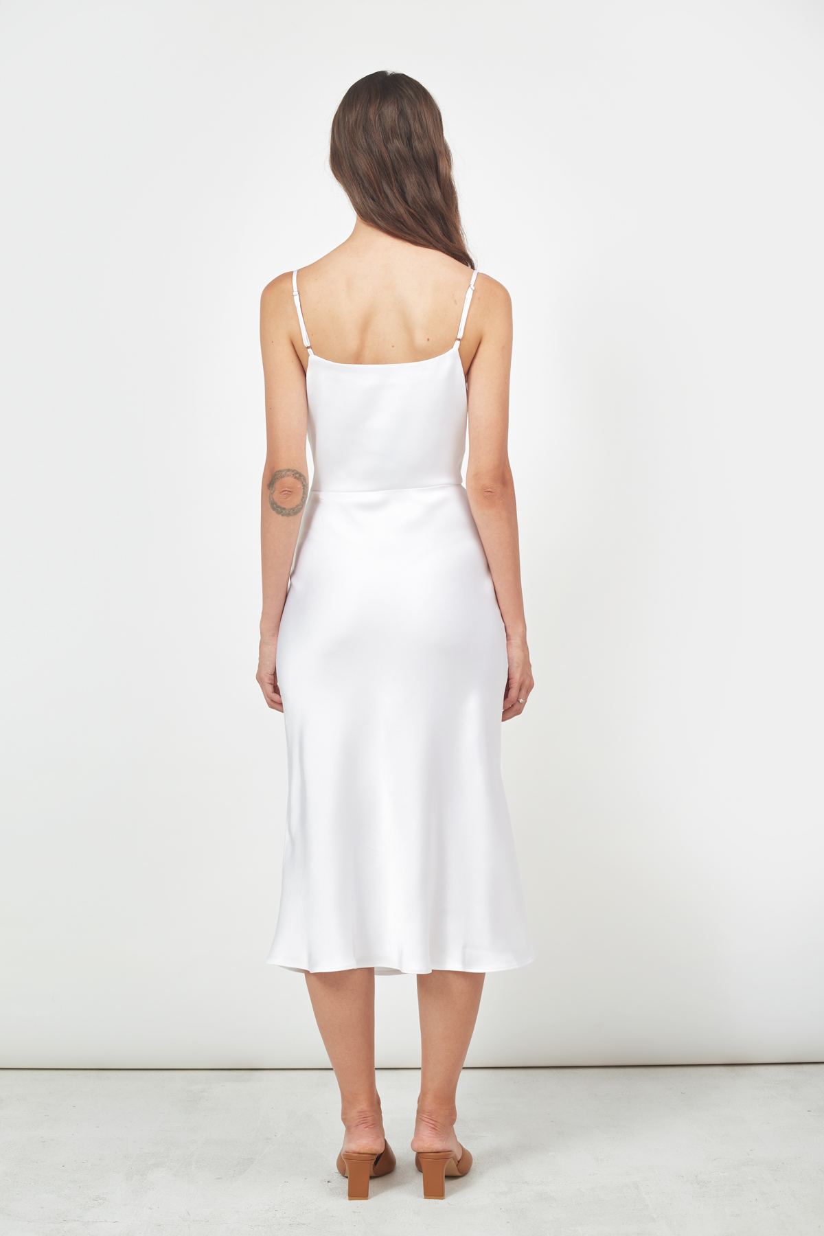 White satin slip dress , photo 3