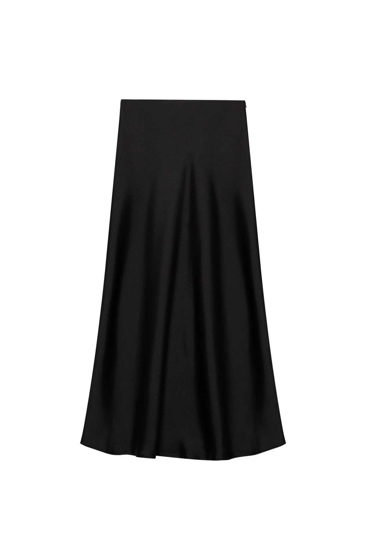 Black satin midi skirt, photo 5