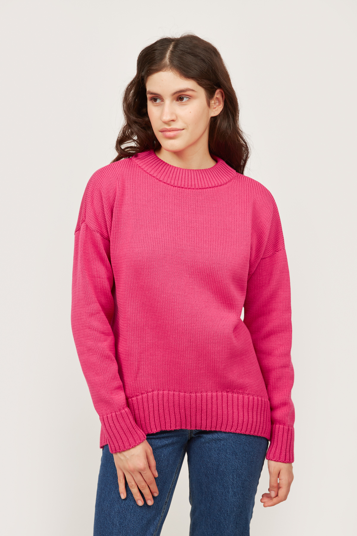 Бавовняний светр кольору фуксії, фото 2