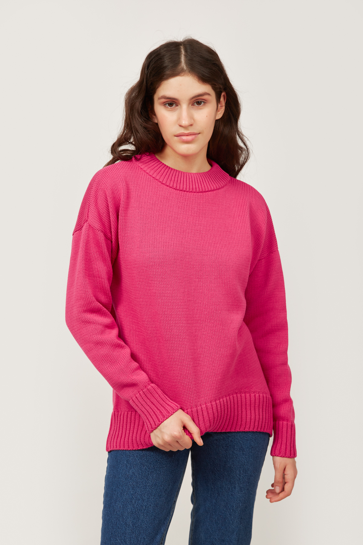 Бавовняний светр кольору фуксії, фото 3
