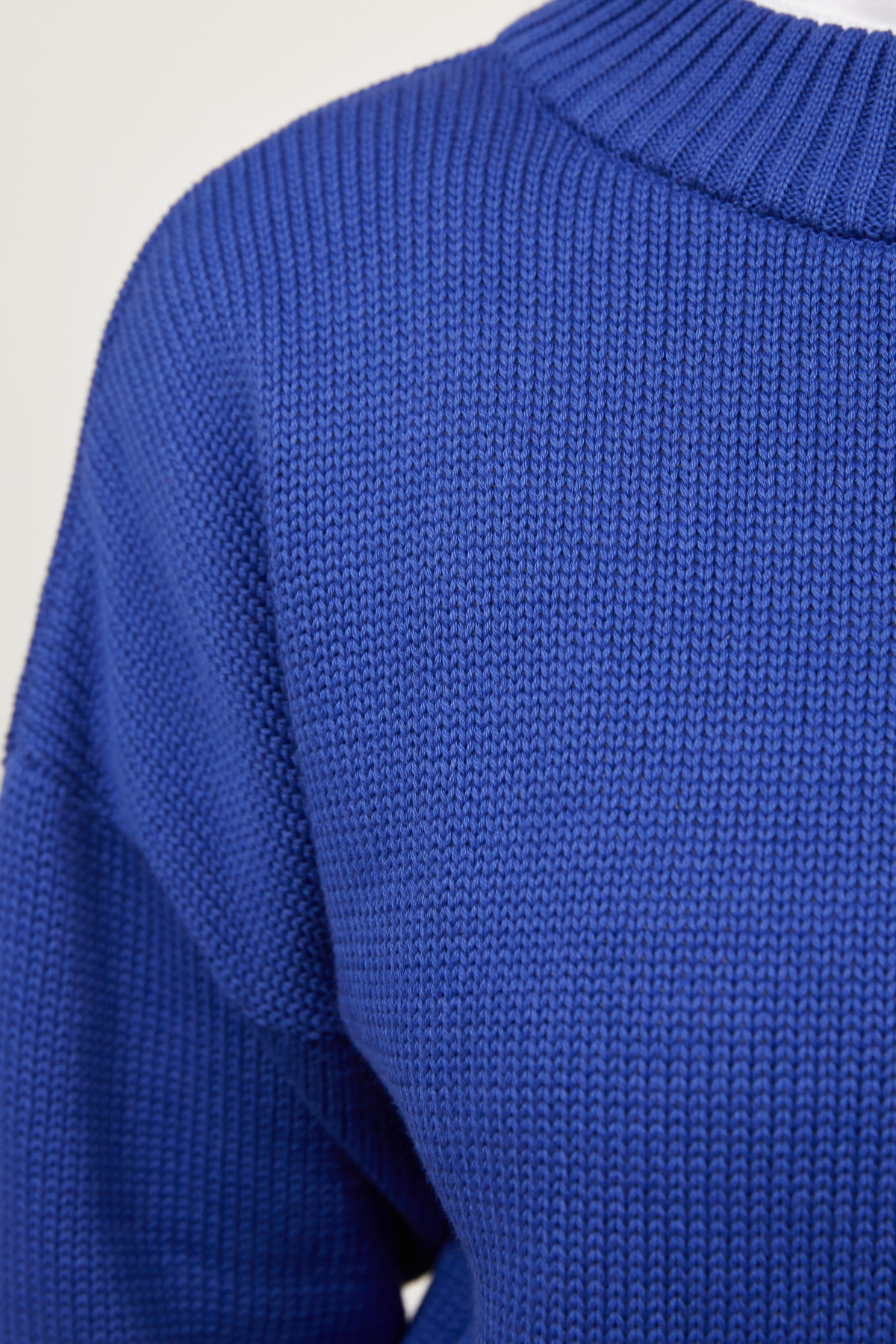 Хлопковый свитер цвета ультрамарин, фото 4