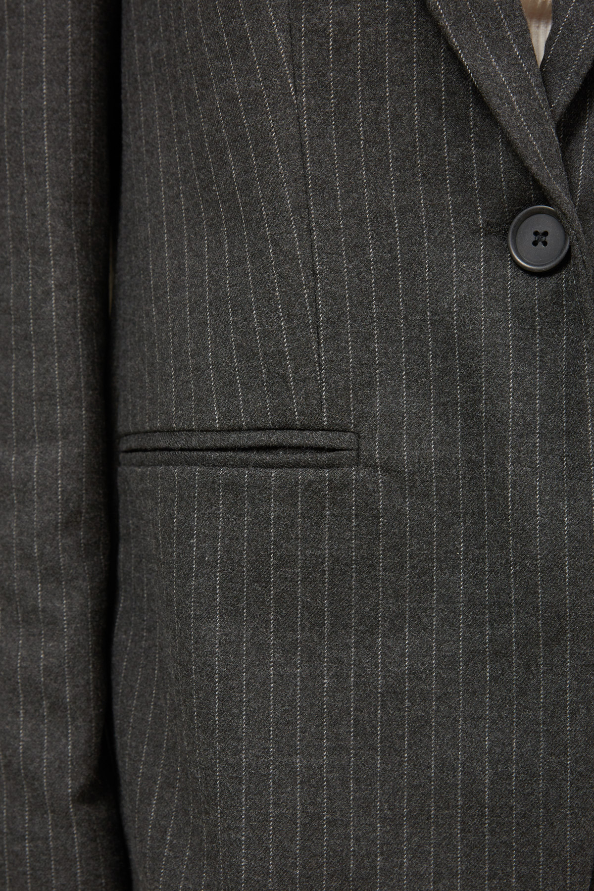 Grey straight cut striped jacket, photo 4