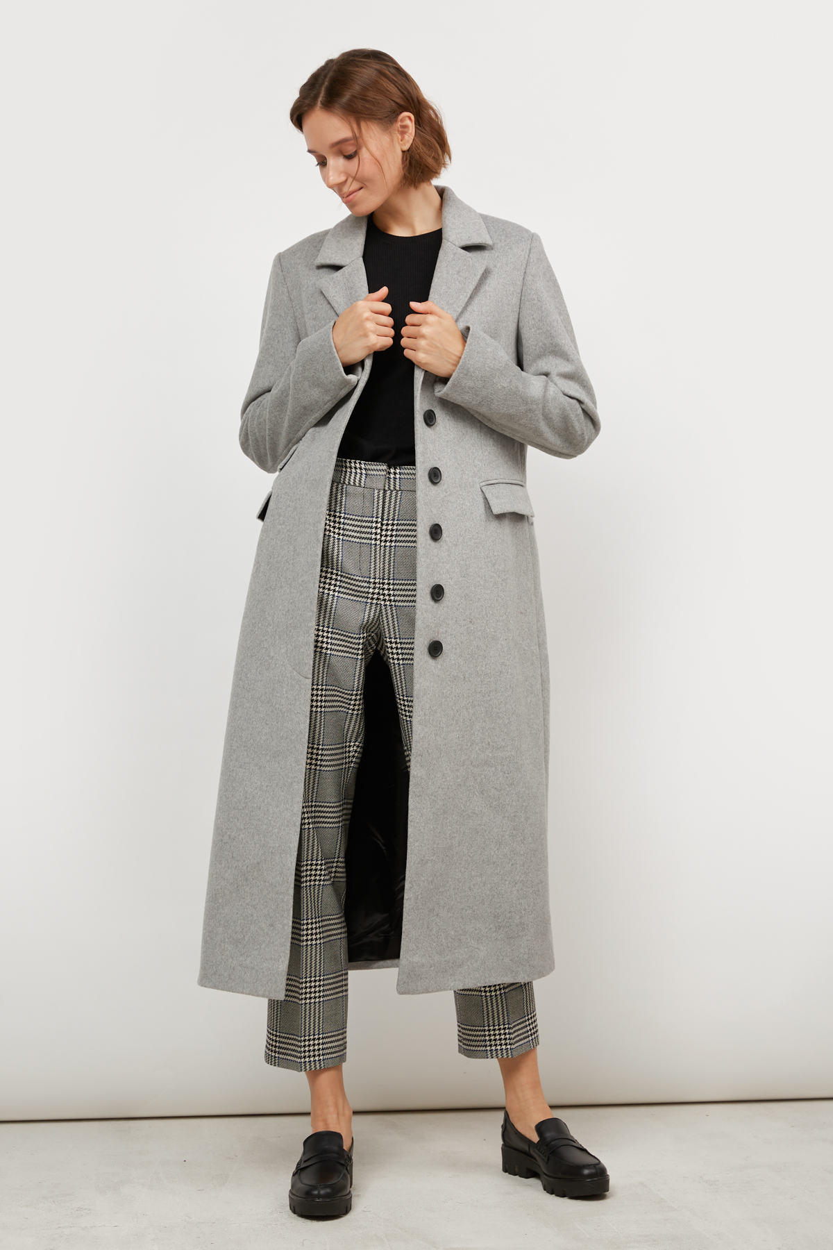Gray long wool coat, photo 2