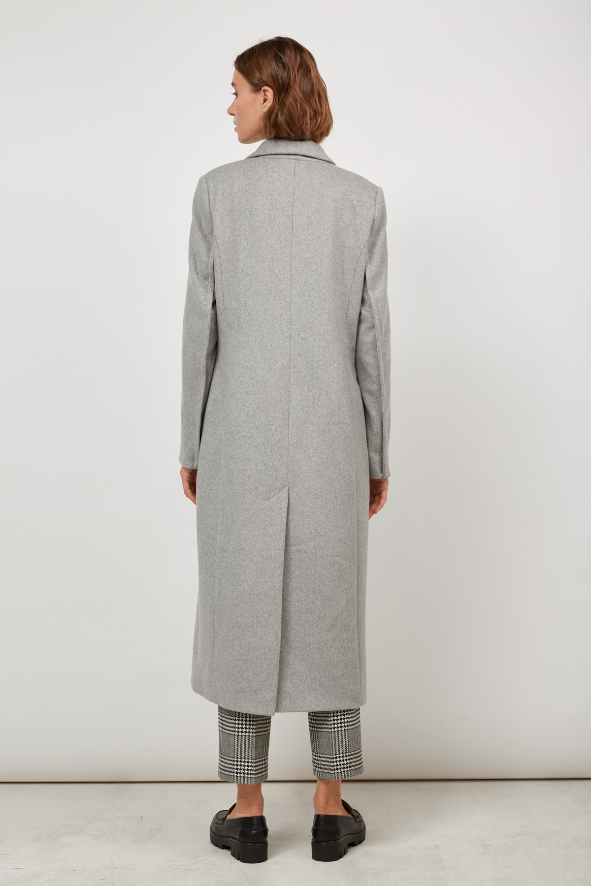 Довге пальто світло-сірого кольору з вовною, фото 6