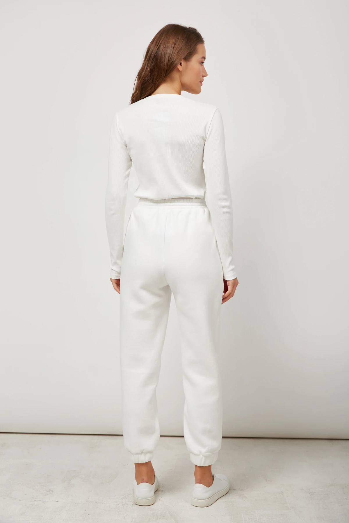 White jersey cropped joggers, photo 5