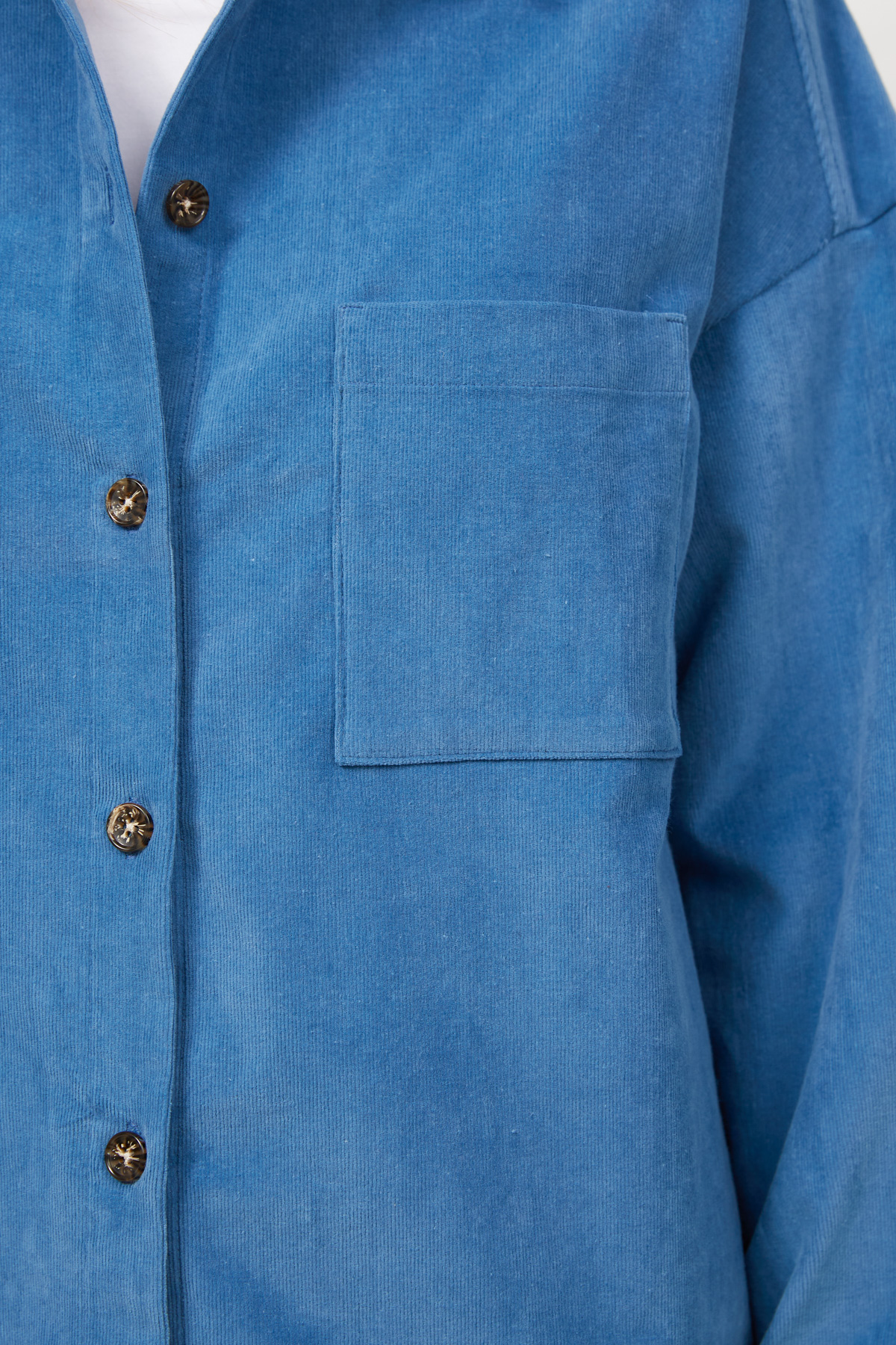 Куртка-сорочка вільного крою з синього вельвету, фото 5