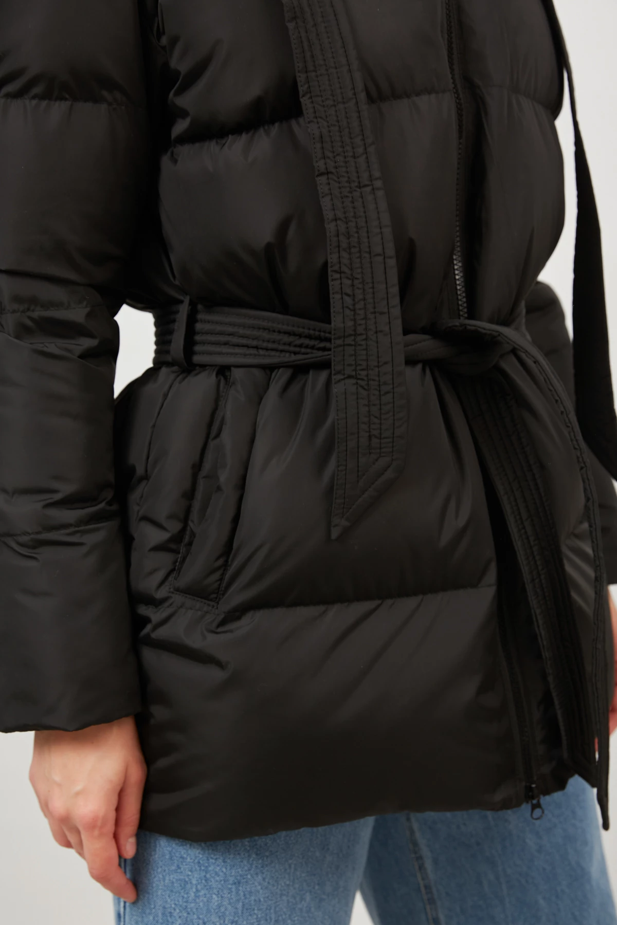 Куртка стьобана з утеплювачем чорного кольору, фото 7