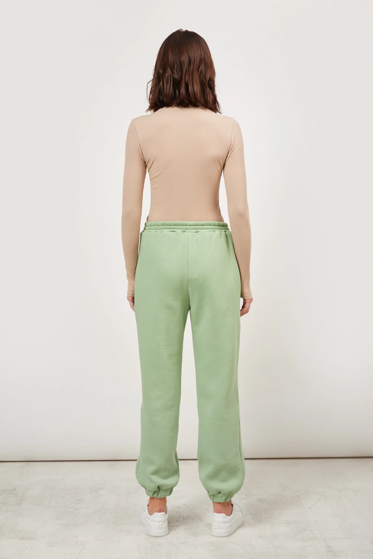 Трикотажні штани-джогери фісташкового кольору , фото 4