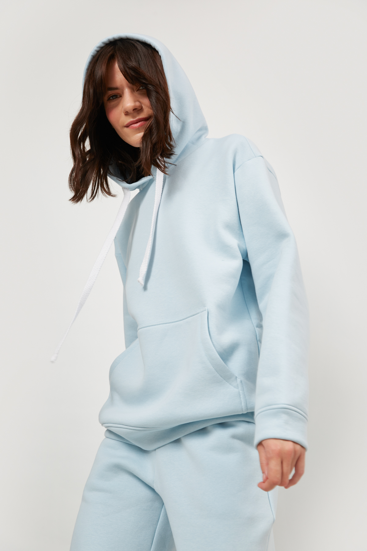 Sky blue oversized fleece hoodie, photo 2