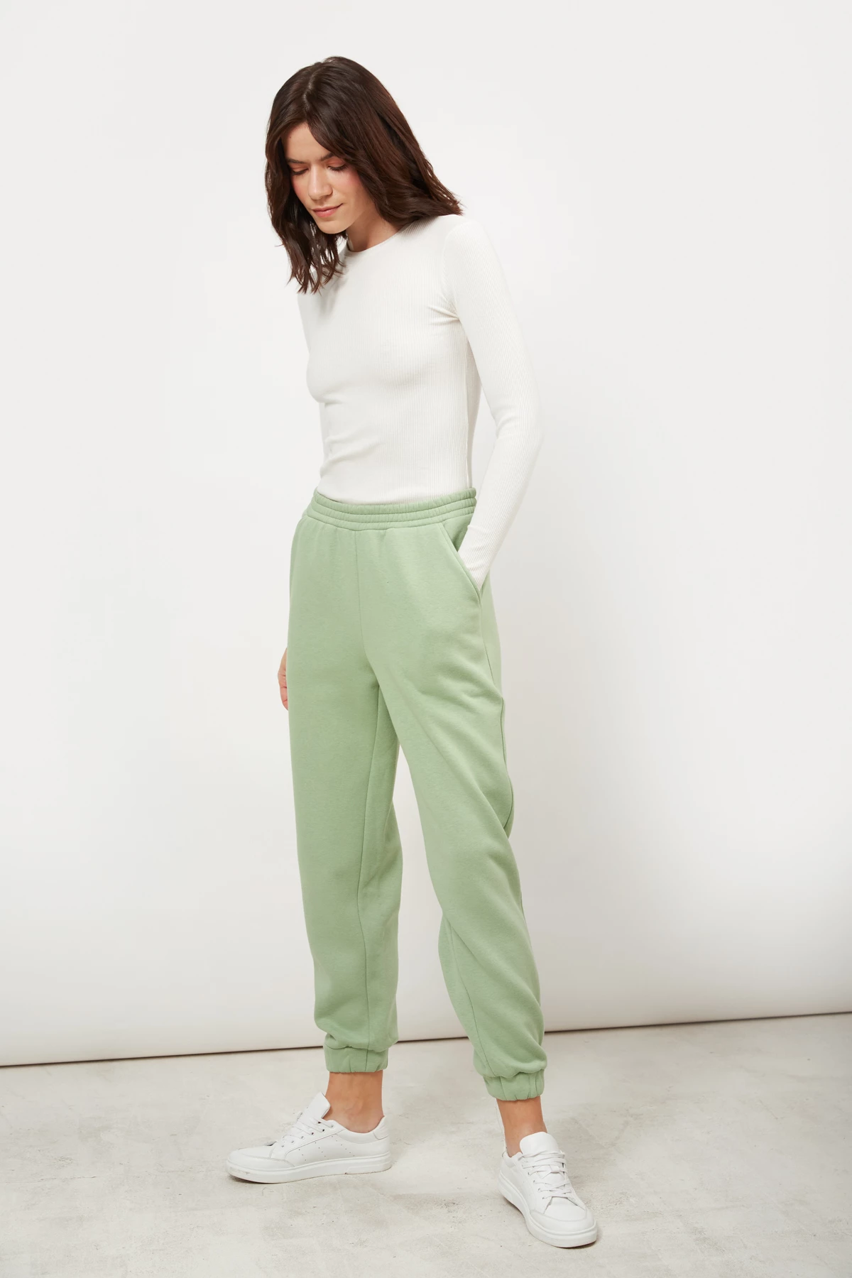 Pistachio jersey cropped joggers, photo 2