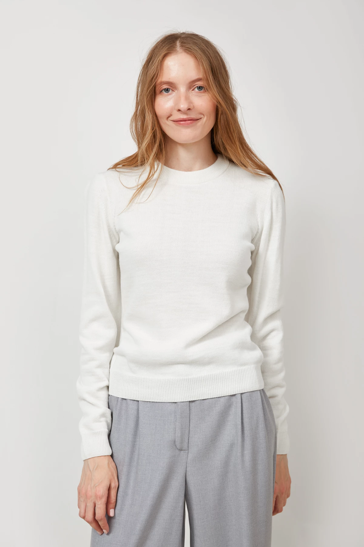 Knitted milky sweater with wool, photo 3