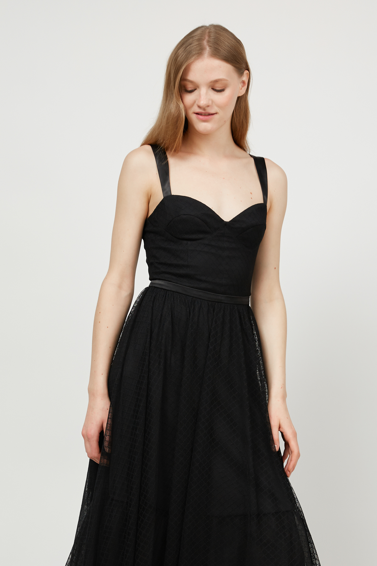 Midi dress with black mesh, photo 2