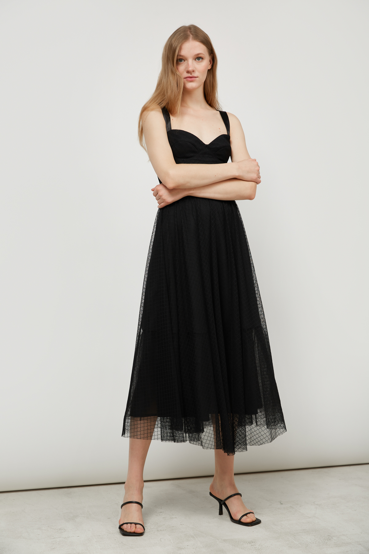 Midi dress with black mesh, photo 3