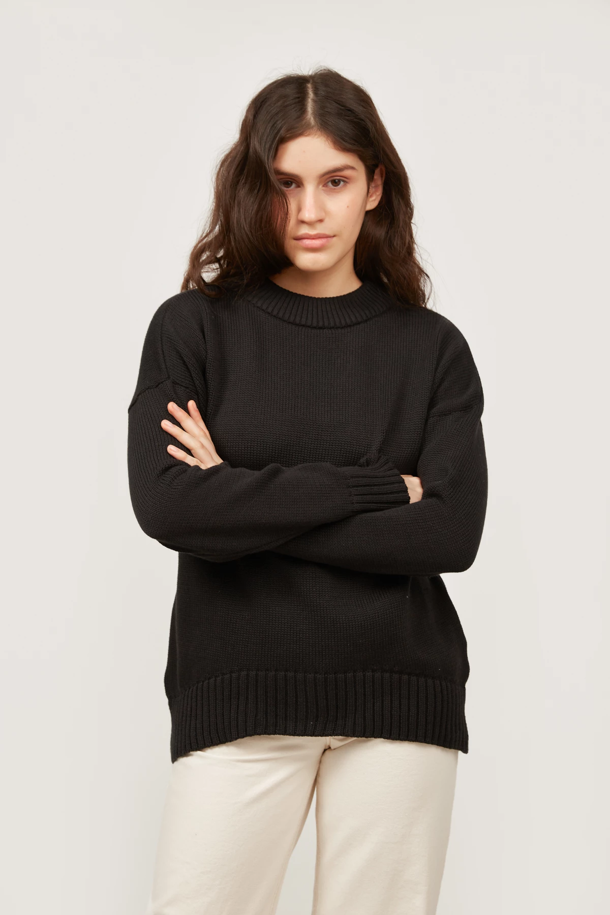 Black cotton sweater, photo 1