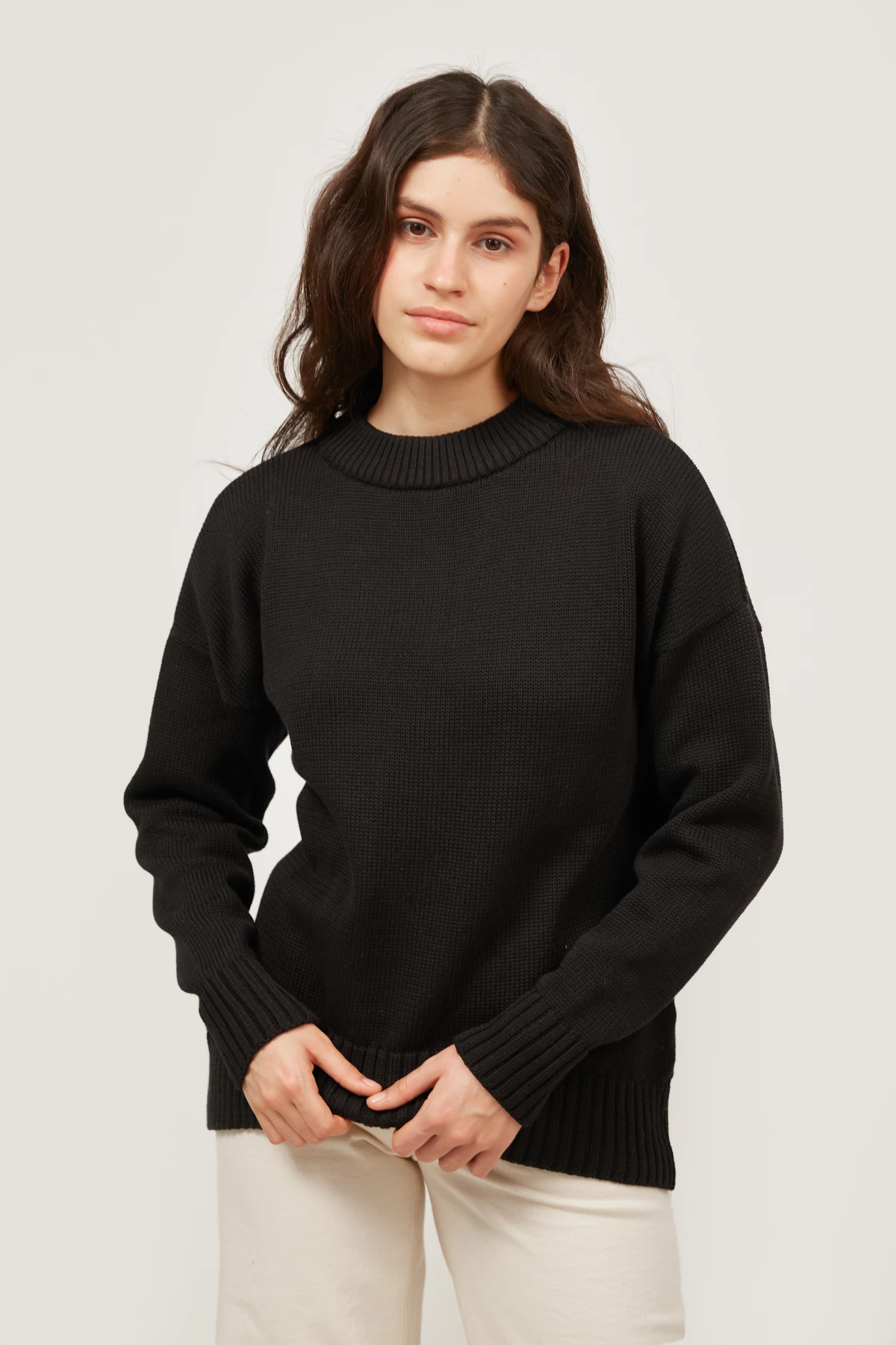 Бавовняний светр чорного кольору, фото 3