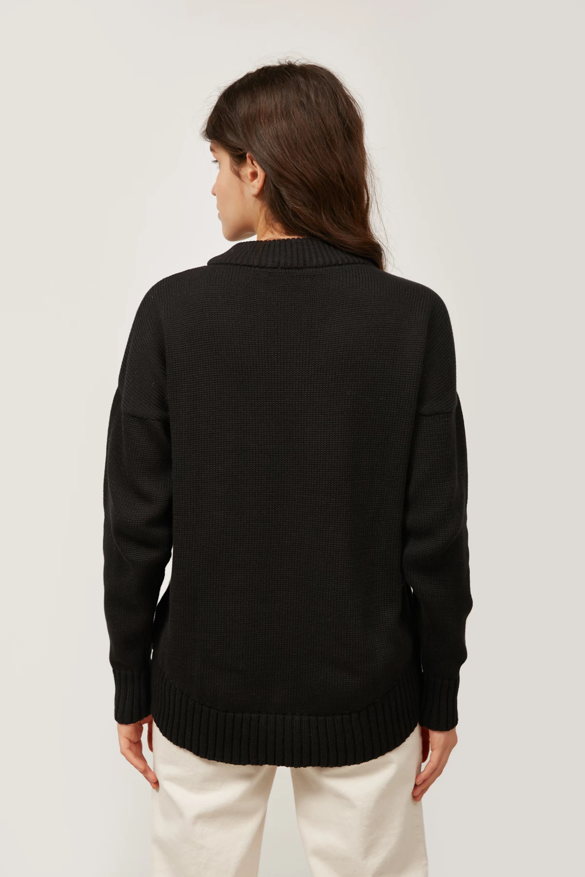 Бавовняний светр чорного кольору, фото 5