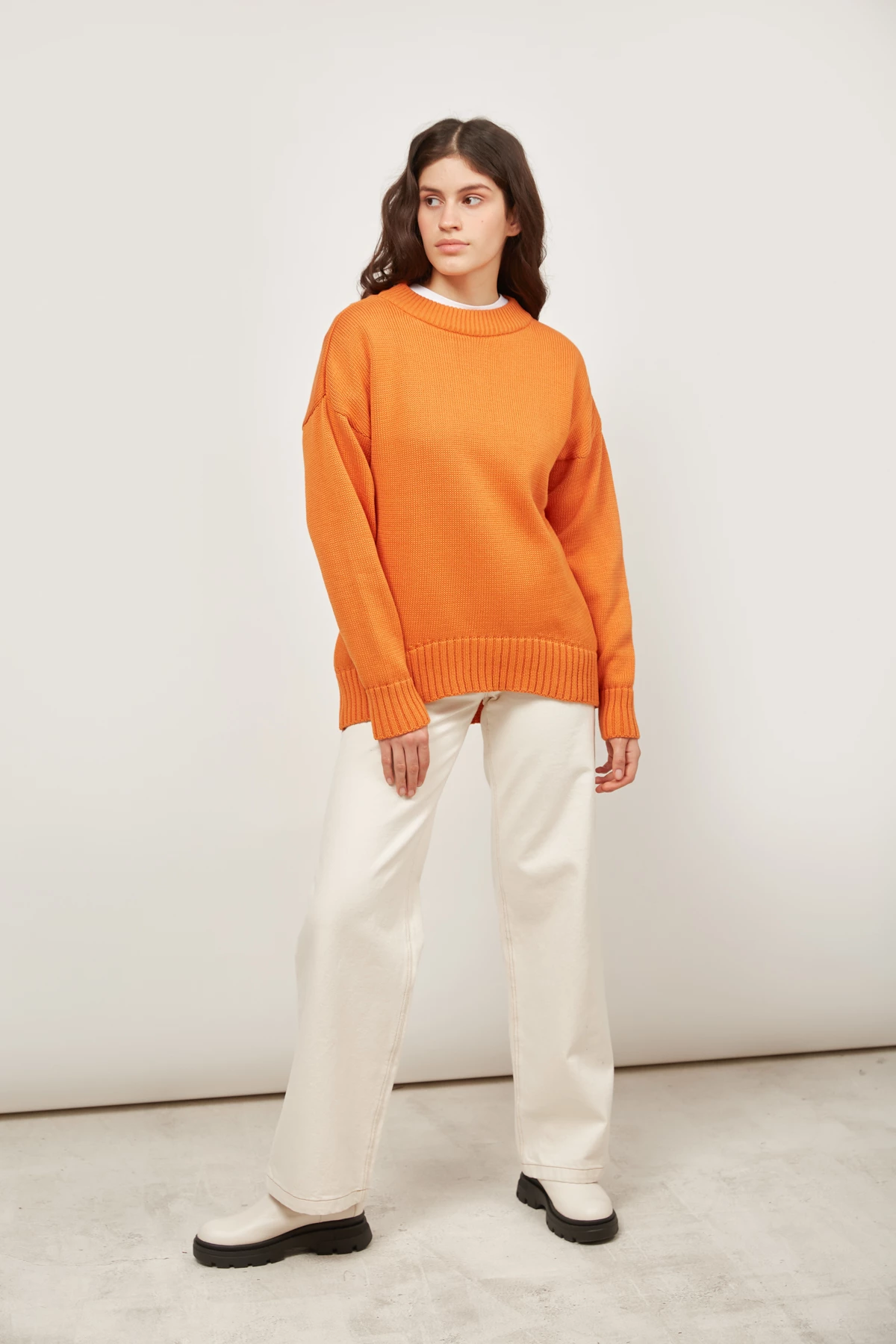 Dark orange cotton sweater, photo 1