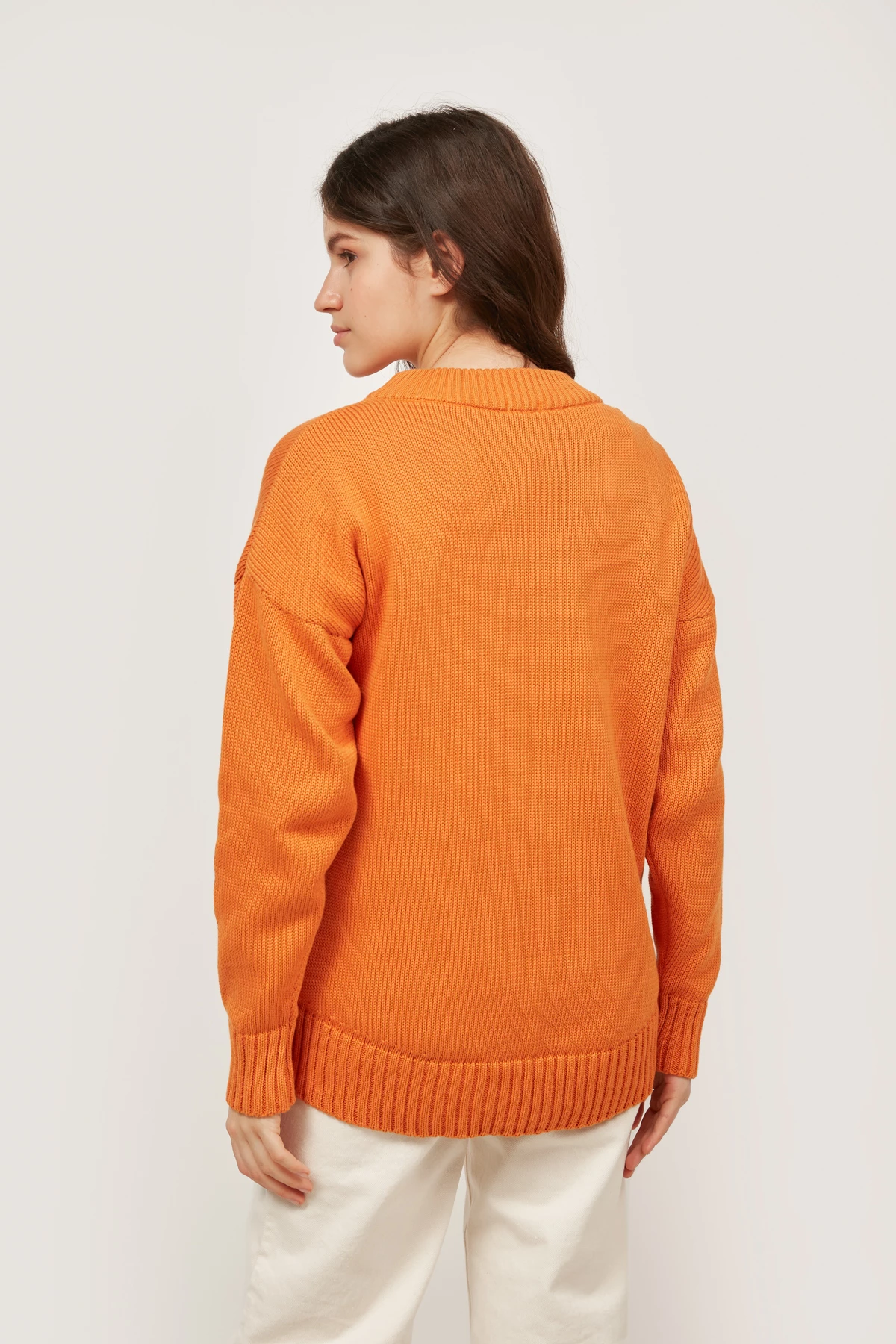 Бавовняний светр темно-помаранчевого кольору , фото 5