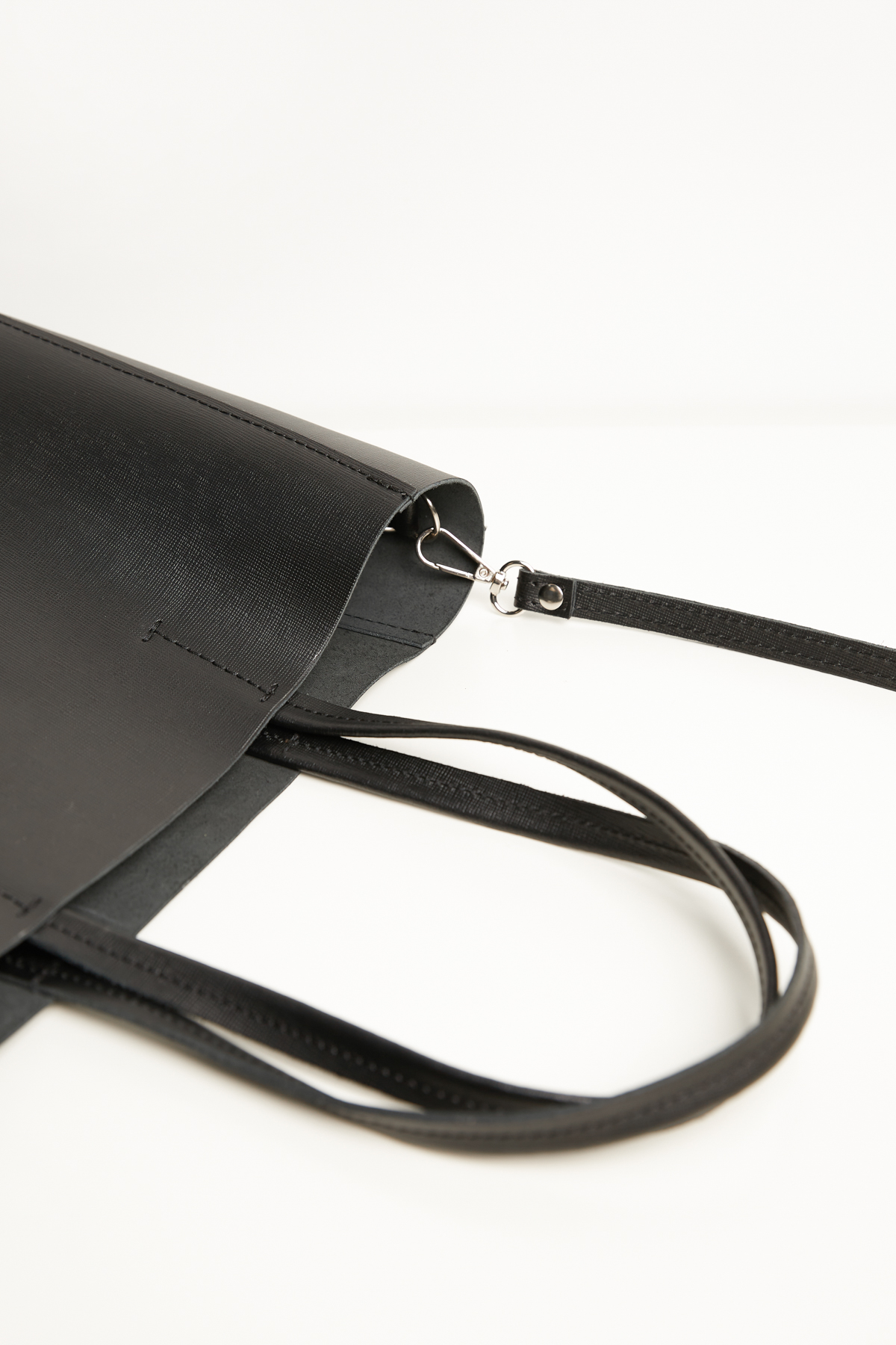 Black leather shopping bag, photo 2